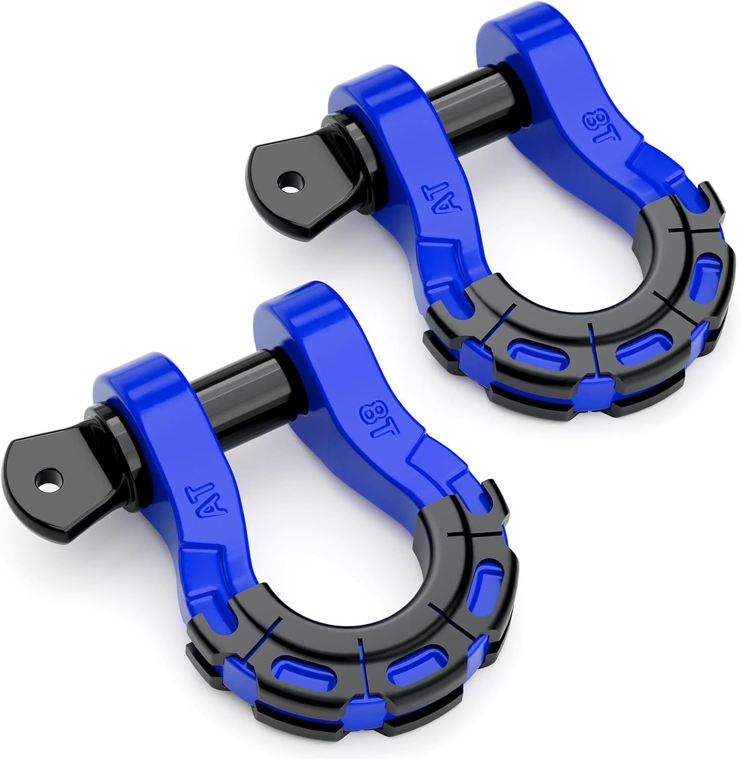 AUTOBOTS D Ring Shackles Heavy Duty(2 Pack) 68,000 Lbs Capacity, Stronger than 3/4" D Shackle, with 7/8" Screw Pin, for Tow Strap Winch off Road Accessory Vehicle Recovery RED