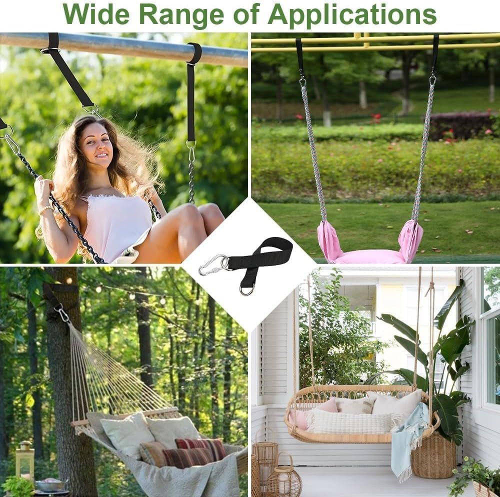 4Pcs Tree Swing Straps Hanging Kit，13Inch Tree Swing Strap Hanging Rope with Safer Lock image number 4
