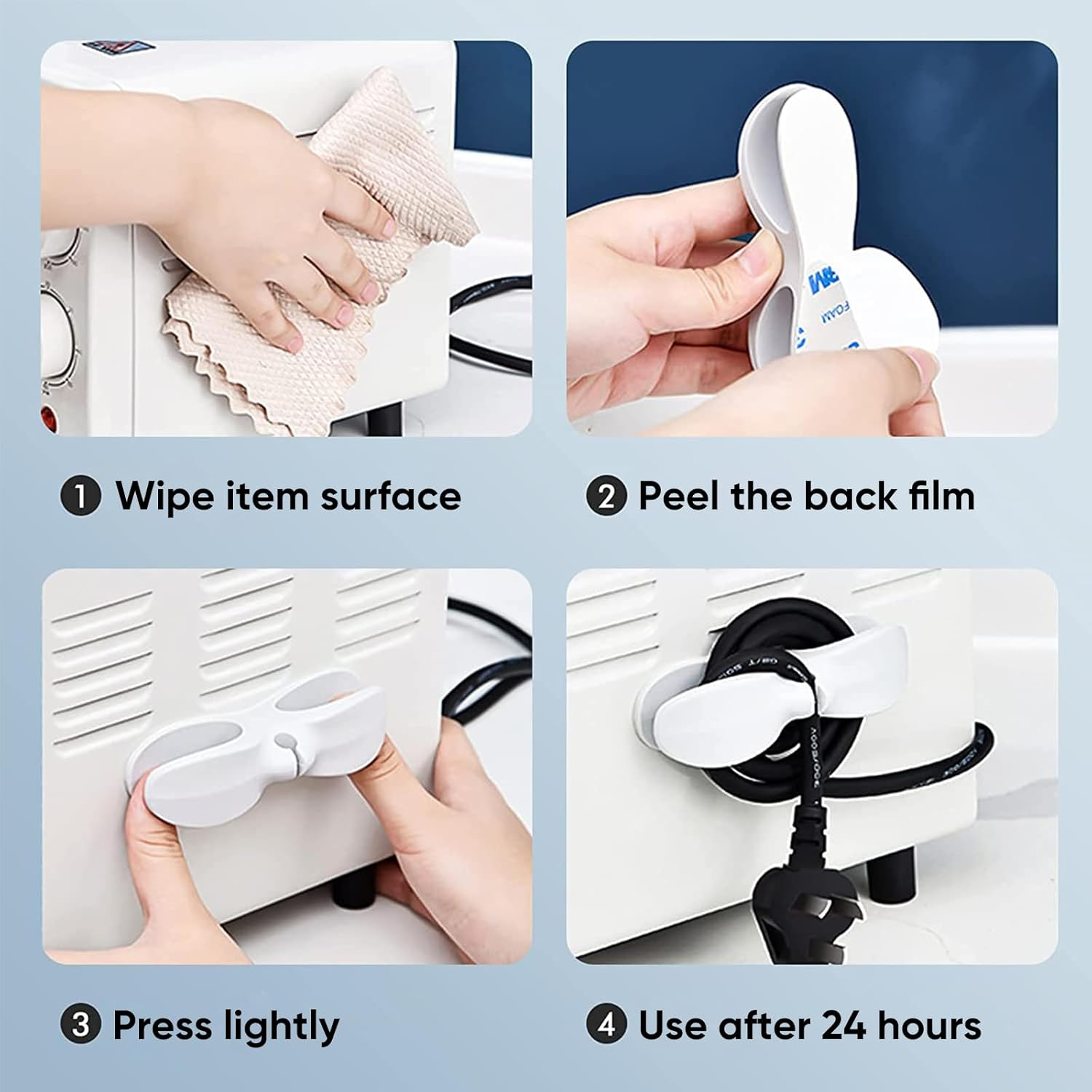 Cord Organizer for Kitchen Appliances 4 Pack Cord Wrap Cord Holder Cable Organiser for Mixer, Blender, Coffee Maker, Pressure Cooker, Air Fryer image number 5