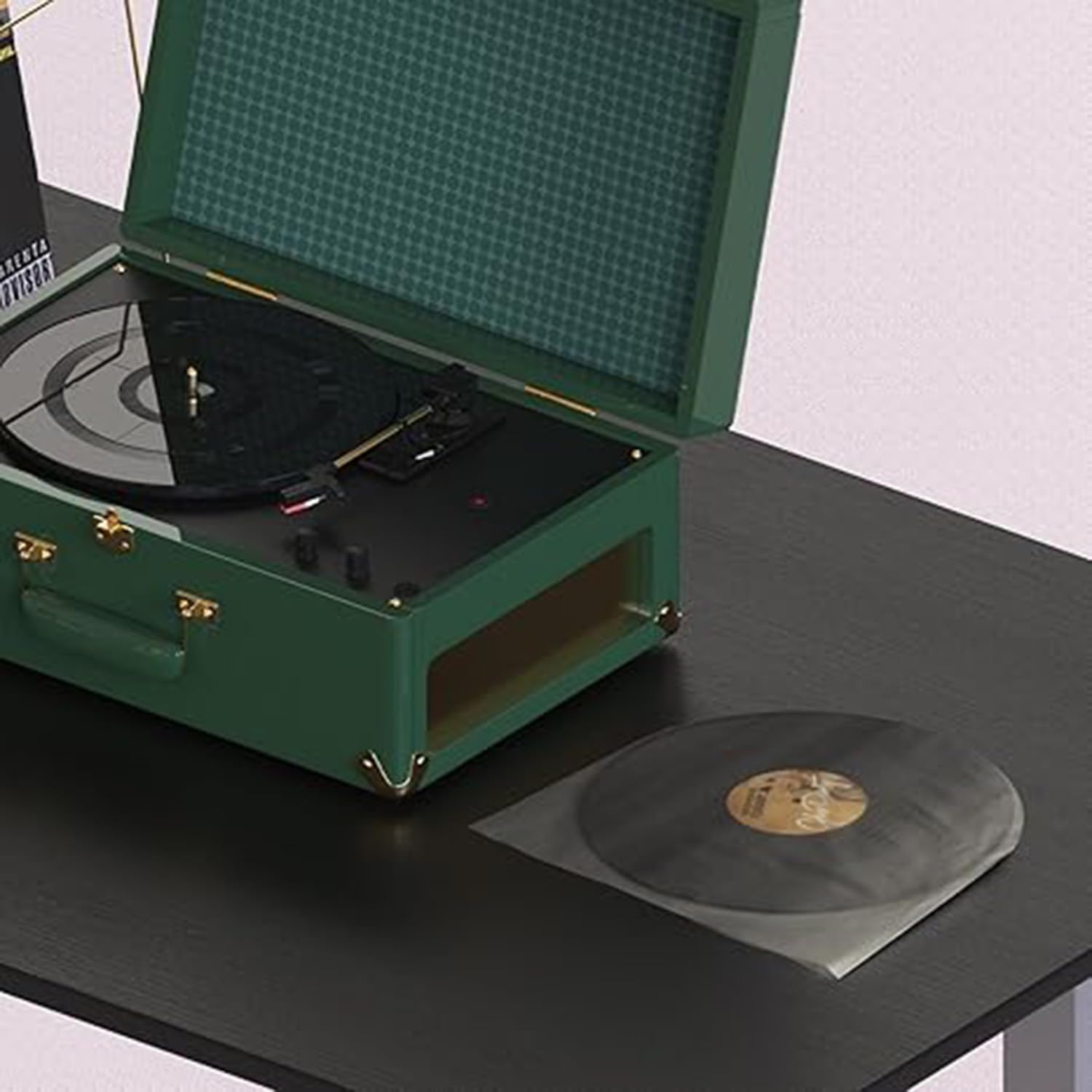 Hysgscwd 50Pcs 7In Vinyl Record Inner Sleeves, Plastic Anti-Static Inner Vinyl Protective Sleeves, round Bottom Protective Sleeves EP Vinyl Records, Translucent Record Cover Sleeves for Album Storage image number 2