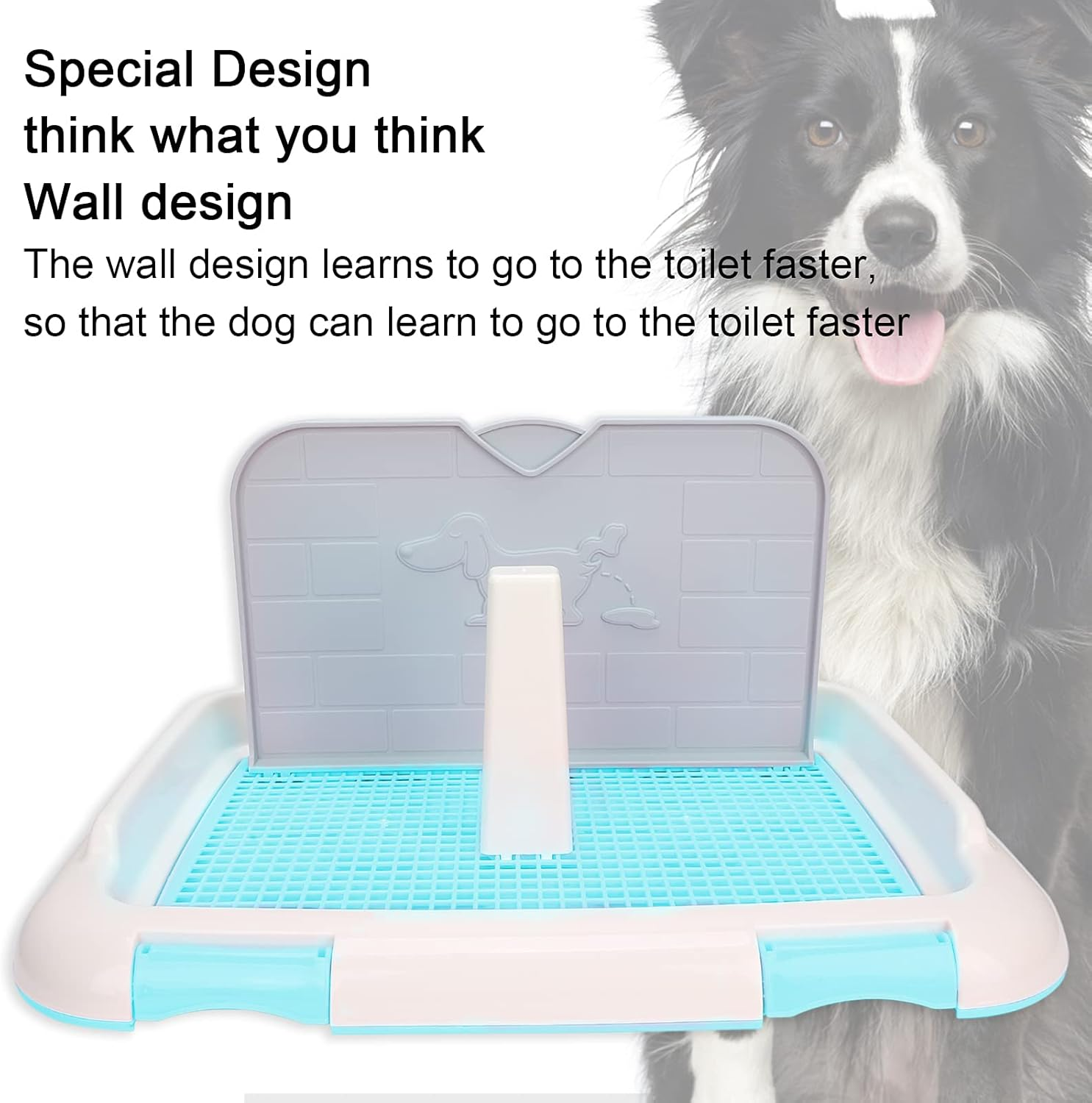 Xtevu Indoor Dog Toilet - Puppy Training Tray with Cat Potty Fence - Pet Toilet System - Dog Litter Tray (Bleu) image number 6