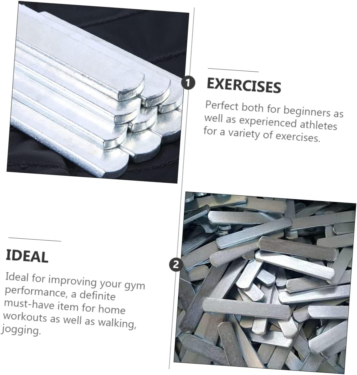 6PCS Weighted Vest Steel Plates Adjustable Rustproof Strength Training Weight Long Steel Plate W/Round Head for Loading Leg Guards Weighted Vest image number 4