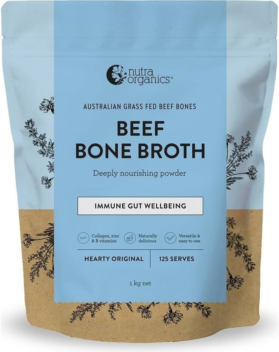 Nutra Organics Beef Bone Broth Hearty Original 1Kg | Nutritious Broth Powder, B Vitamins & Zinc | Boost Immunity, Energy, Gut Wellbeing (125 Serves) image number 4