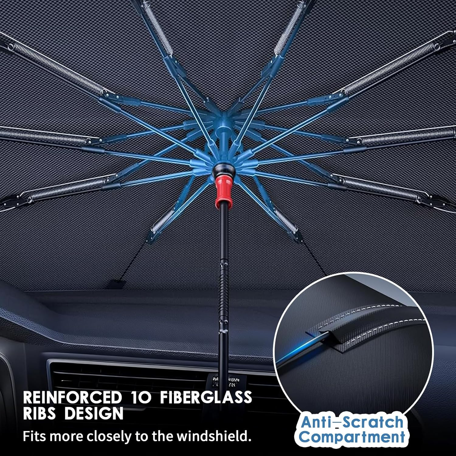 80 * 140Cm Car Windshield Sun Shade Umbrella Protect Car from Sun Rays & Heat Damage Keep Cool and Protect Interior image number 4