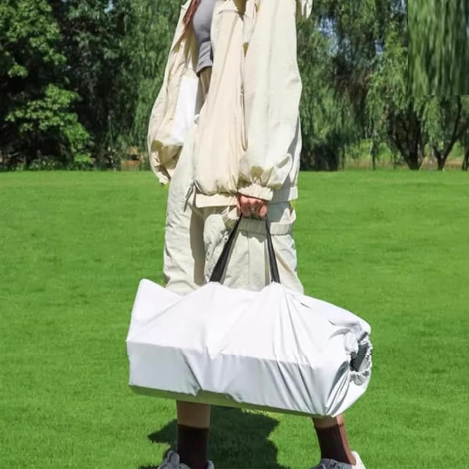 Foldable Camping Table Adjustable Height with Storage Bag, Generous Detachable Tabletop 95X55Cm, Portable Lightweight Picnic Table Quick Setup Capacity 150KG, for BBQ Garden Backyard Poolside image number 2