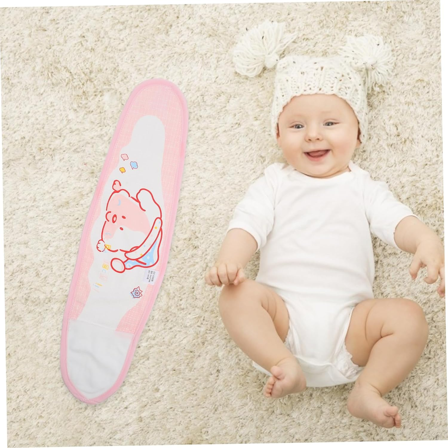 Mikinona 2Pcs Cotton Baby Belly Bands Newborn Belly Navel Belt Soft Breathable Infant Wrap for Newborns Pink and Blue Colors