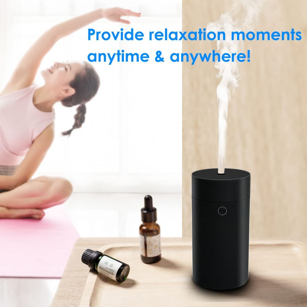 Car Diffuser Humidifier Aromatherapy Esstential Oil Diffuser USB Cool Mist Mini Portable for Car Home Office Bedroom (Thread Black) image number 2