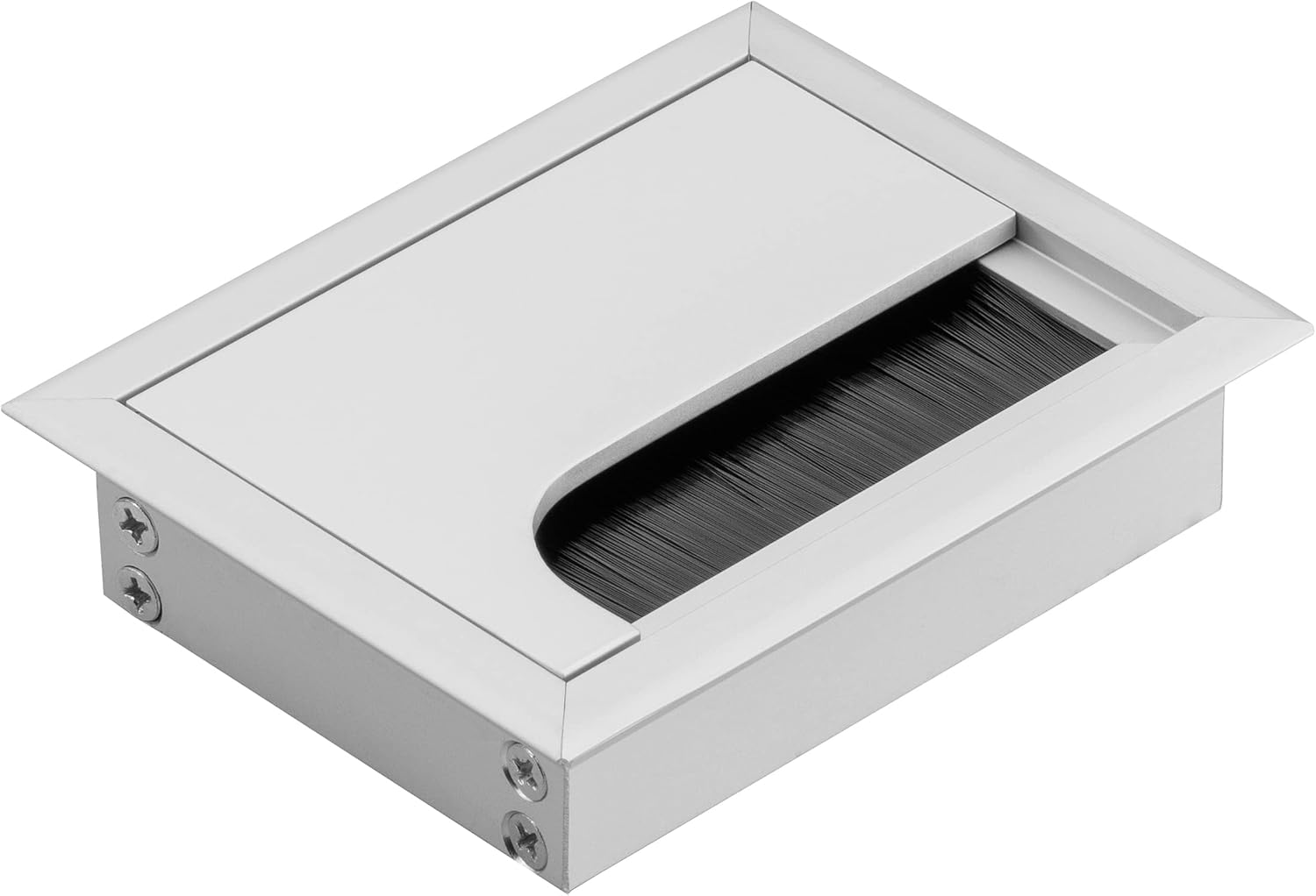 GTV - Merida Cable Grommet - Cable Guide with Opening Lid - Cable Passage Rectangular Cable Organisation for Furniture Cable Passage/For Installation in the Worktop / 80 X 500 Mm/Black