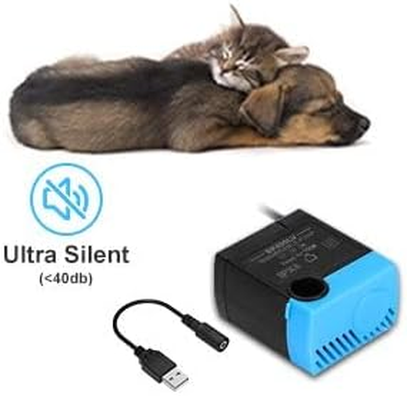 Carcent SP-400LV Cat Water Fountain Pump, Cat Fountain USB Replacement Pump with Adapter Compatible with Ceramic, Butterfly, Seaside, Stainless Steel, 360 Plastic Pet Water Fountain image number 2
