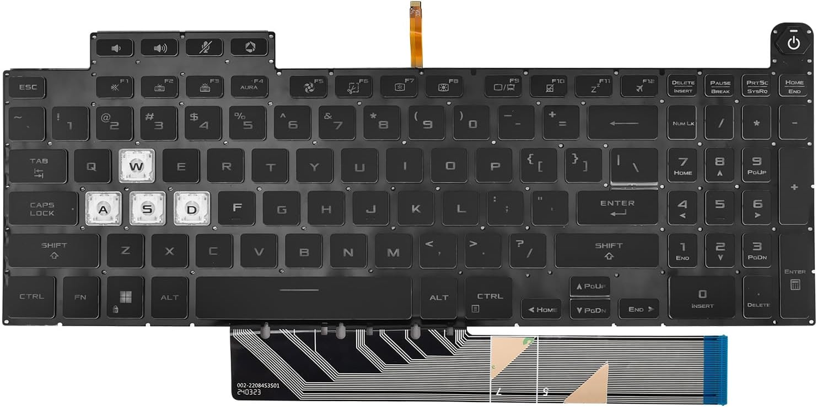 Replacement Backlit Keyboard for ASUS TUF A15 F15 FA507 FX507 FX507R A17 FA707 F17 FX707 & TUF Dash F15 FX517 Series Laptop with Per-Key RGB Colorful Keyboard US Layout image number 1