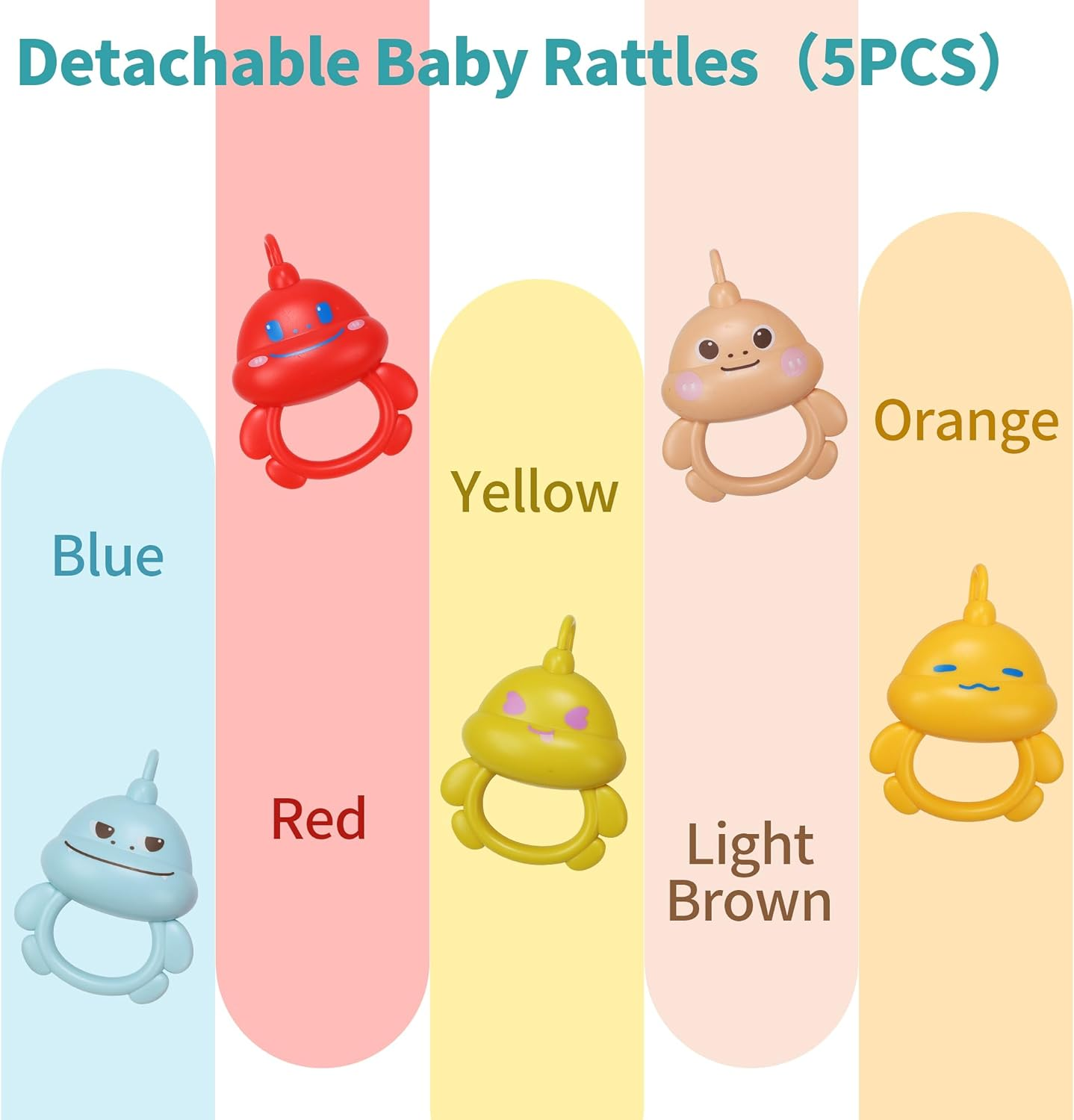 HOLYFUN Baby Play Mat Baby Gym, Play Piano Tummy Time Mat with Activity Gym, 5 Infant Learning Sensory Baby Toys, Perfect Musical Activity Center for Early Development & Entertainment, Pink image number 6