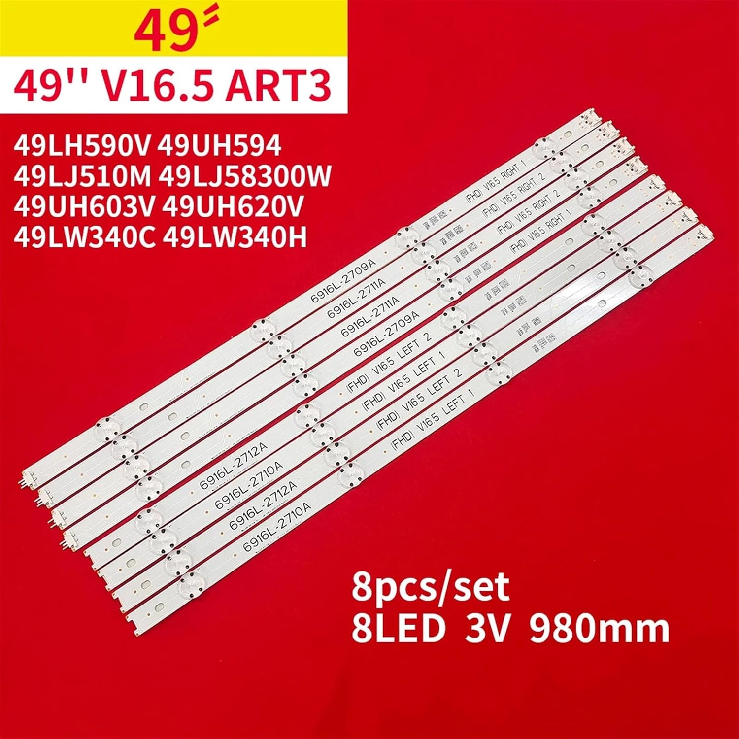 LED Backlight for LG49 "V16 ART3 2551 49" V16.5 ART3 2705 49UH6500 49UH6507 49UH6509 49UH650 49UH652T 49UH664V 49UH668V image number 3