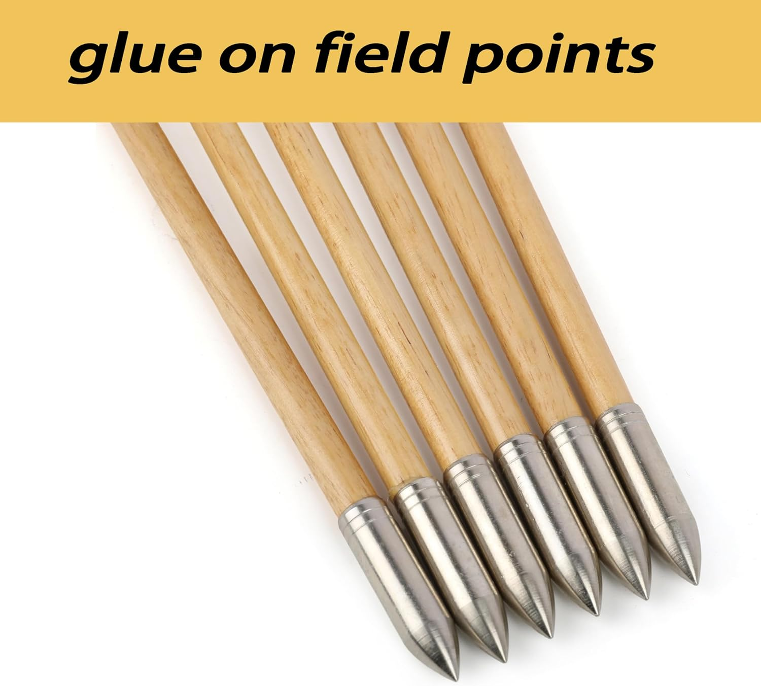 32 Inch Wooden Arrow English Longbow Arrow Target Pracrice Arrow Shaft with 5" Turkey Feather Fletching and Field Point for Recurve Bow Longbow Traditaonal Bow image number 3