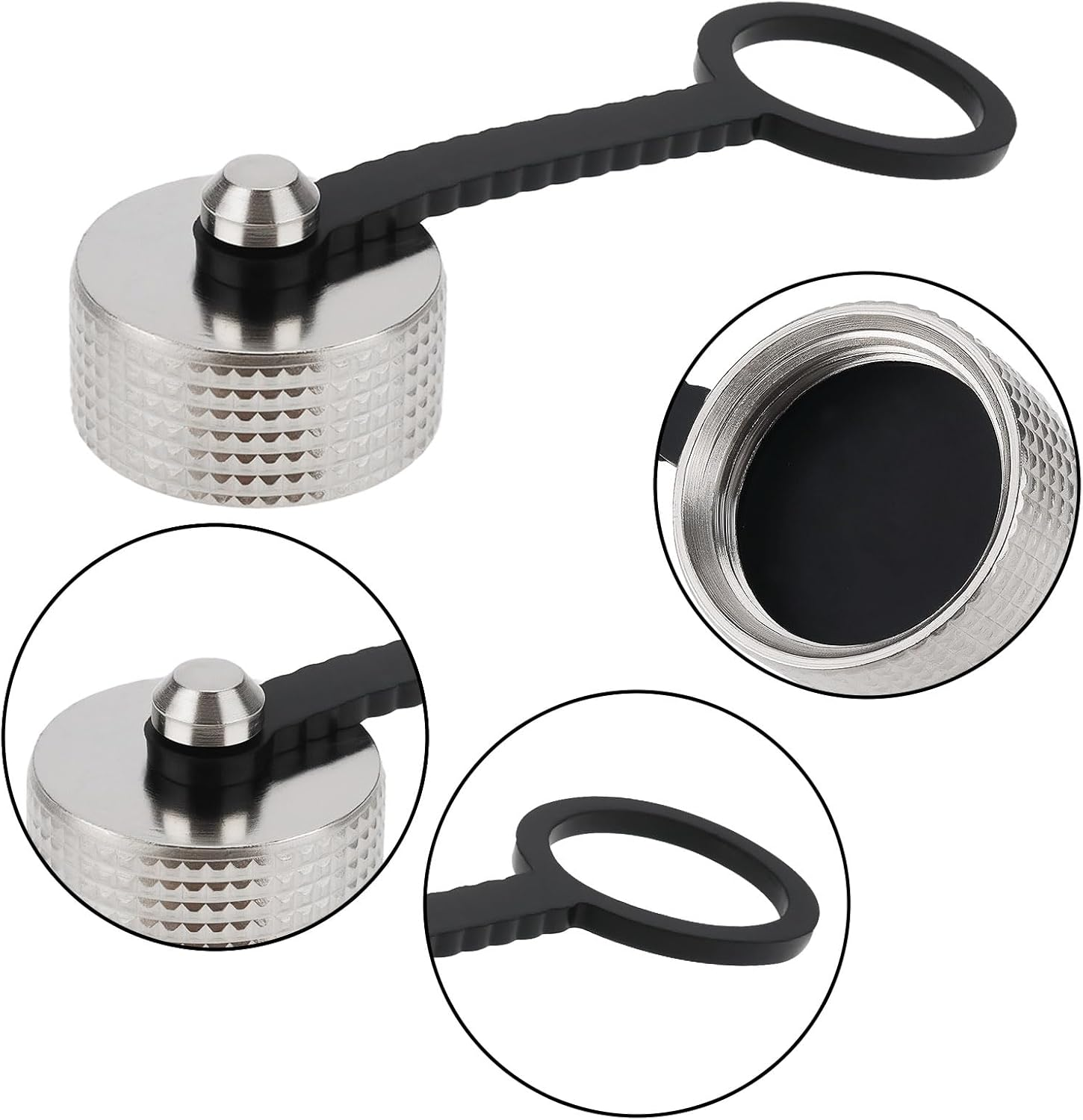 SG Store 5Pcs GX16 Aviation Connector Plug Cover Aviation Connector Metal Dust Cover Rubber Chain for Electronic Equipment Industrial Equipment image number 5