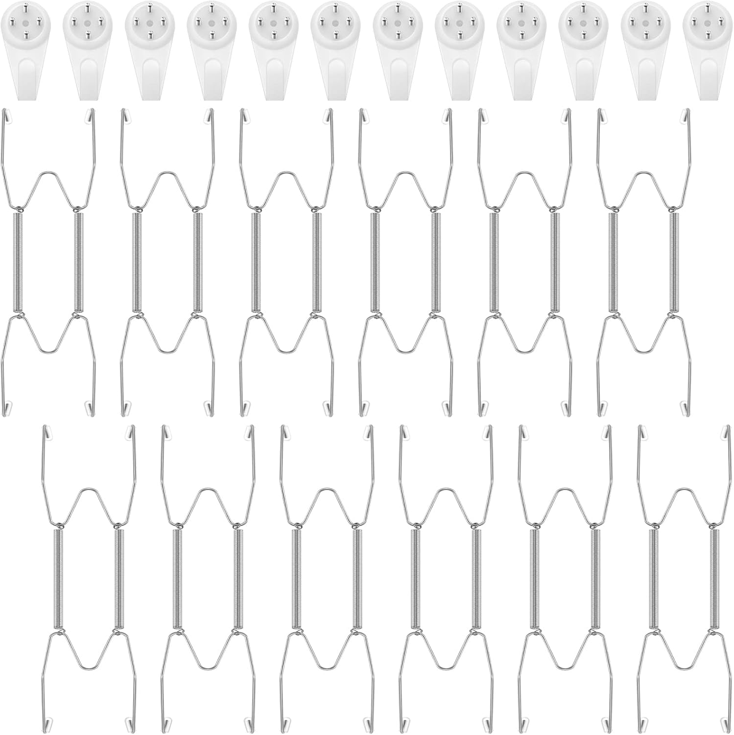 Hotop 12 Pieces Plate Hangers for Wall 6 Inch Stainless Steel Wire Invisible Plate Hangers Heavy Duty Display Holders with 12 Pieces Hooks for Wall Decorative(Silver) image number 6