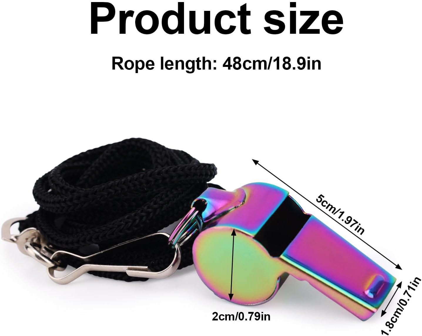 XIHIRCD 3Pcs Whistles with Lanyard, Colorful Stainless Steel Whistle with Nylon Lanyard Sports Whistle Coach with Lanyard Coach Whistle Sports Whistle with Lanyard for Coaches Referees image number 1