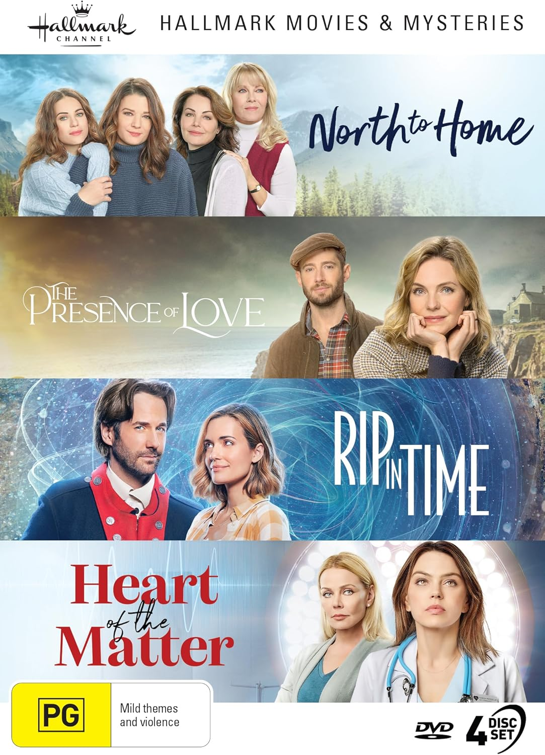 Hallmark Mystery 4 Film Collection (North to Home / the Presence of Love / Rip in Time / Heart of the Matter) [DVD]