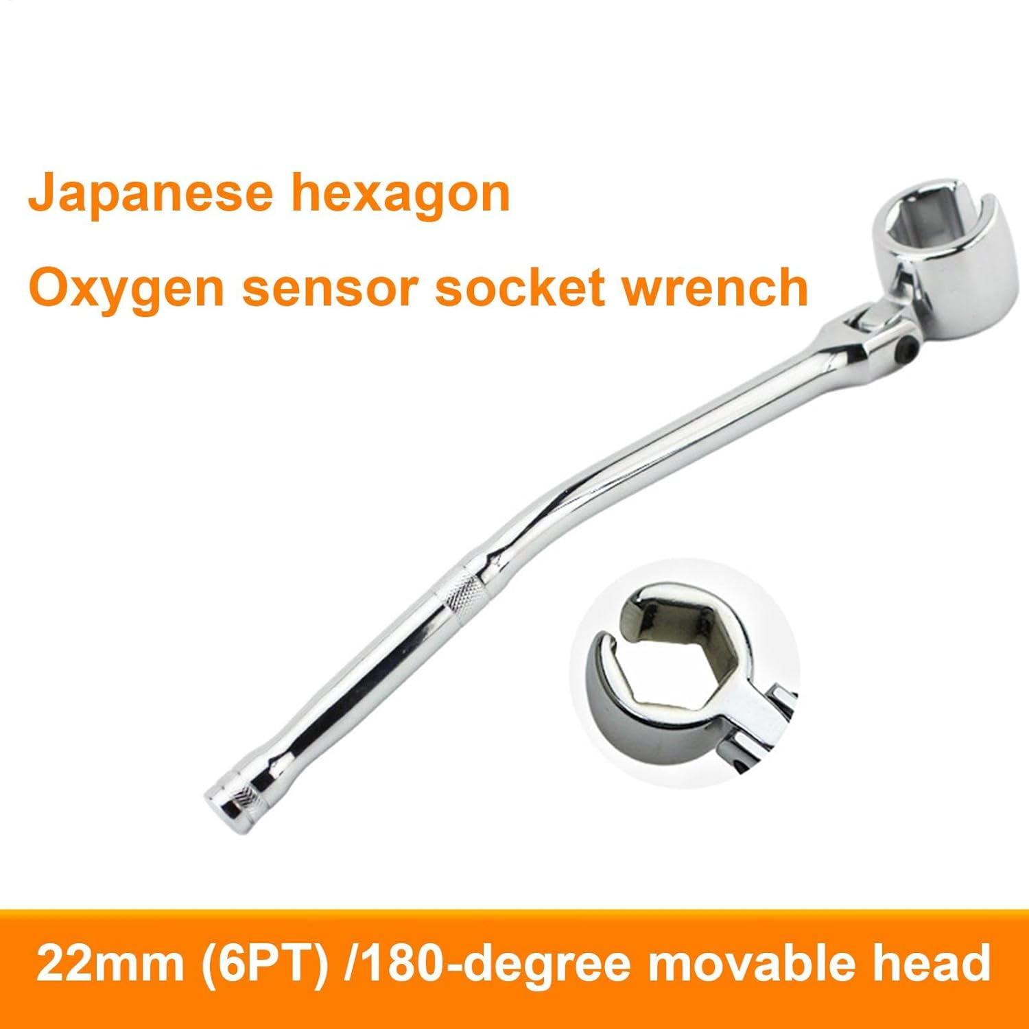 Riaisttd Oxygen Sensor Wrench, O2 Sensor Socket Removal Tool, Flexible Sensor Socket Tool, Offset Oxygen Sensor Socket, 6-Point Oxygen Sensor Socket Tool, Car Oxygen Sensor Tool, Oxygen Sensor Removal image number 5