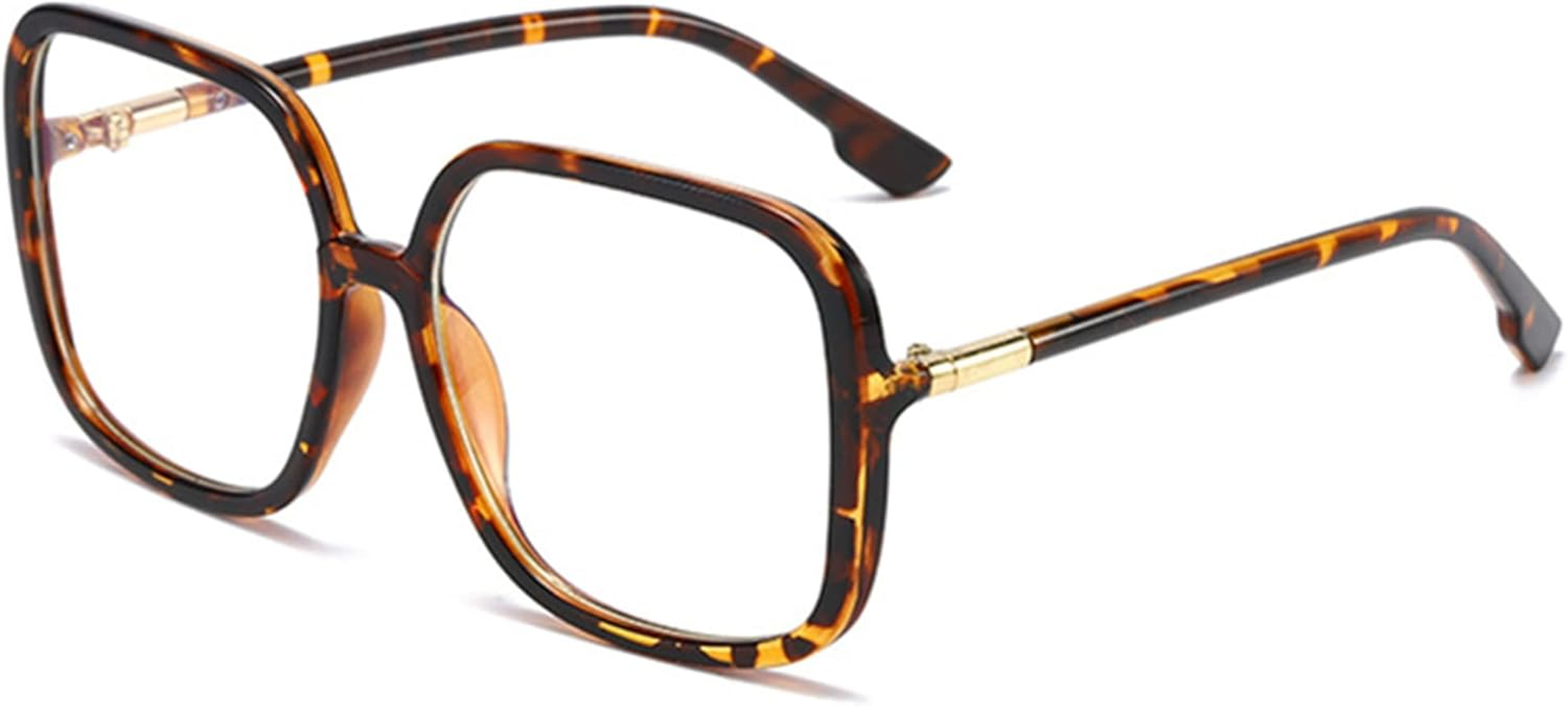 Bullabulling Retro Square Reading Glasses for Women Blue Light Blocking Oversized Eyeglass Frames Large Lens - 1.0 X, Black image number 3