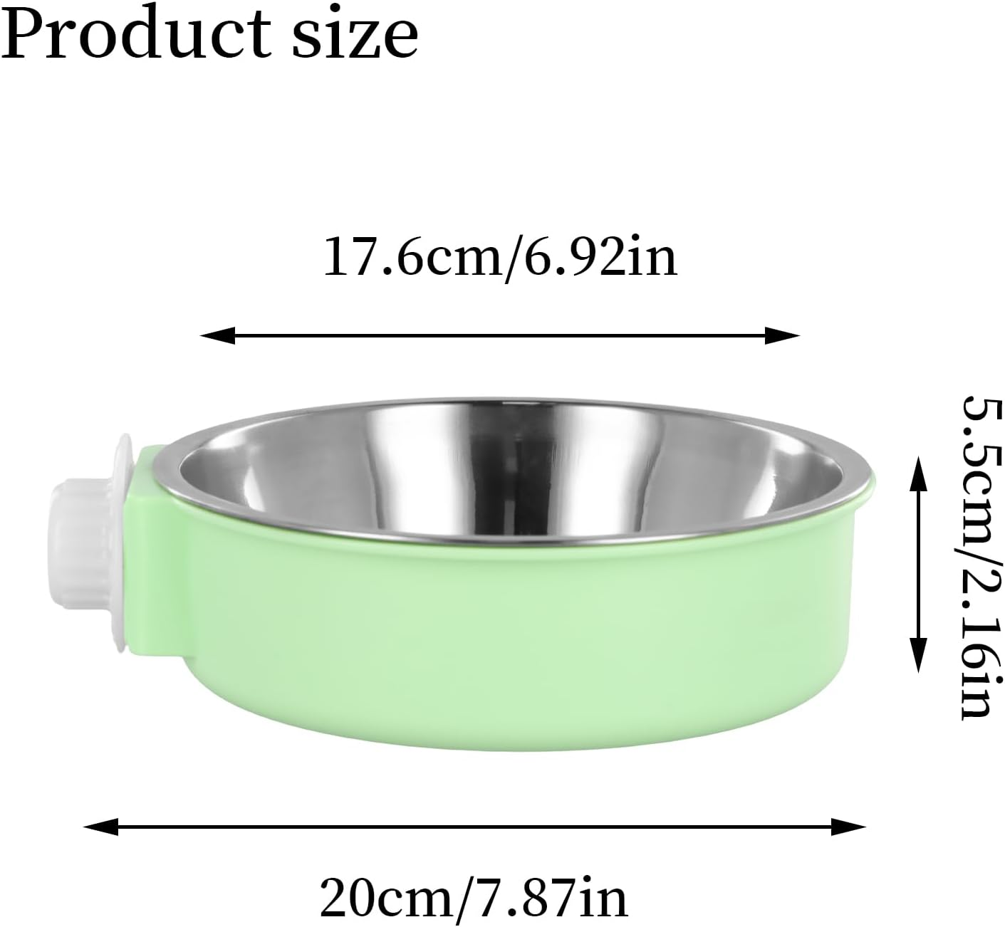 Anseom Pet Crate Water Bowls 2 Pcs, Large Capacity Dog Cage Water Bowls Removable Stainless Steel Hanging Cat Feeding Bowls with Bolt Holder for Dogs Cats Small Animals Blue and Green image number 1
