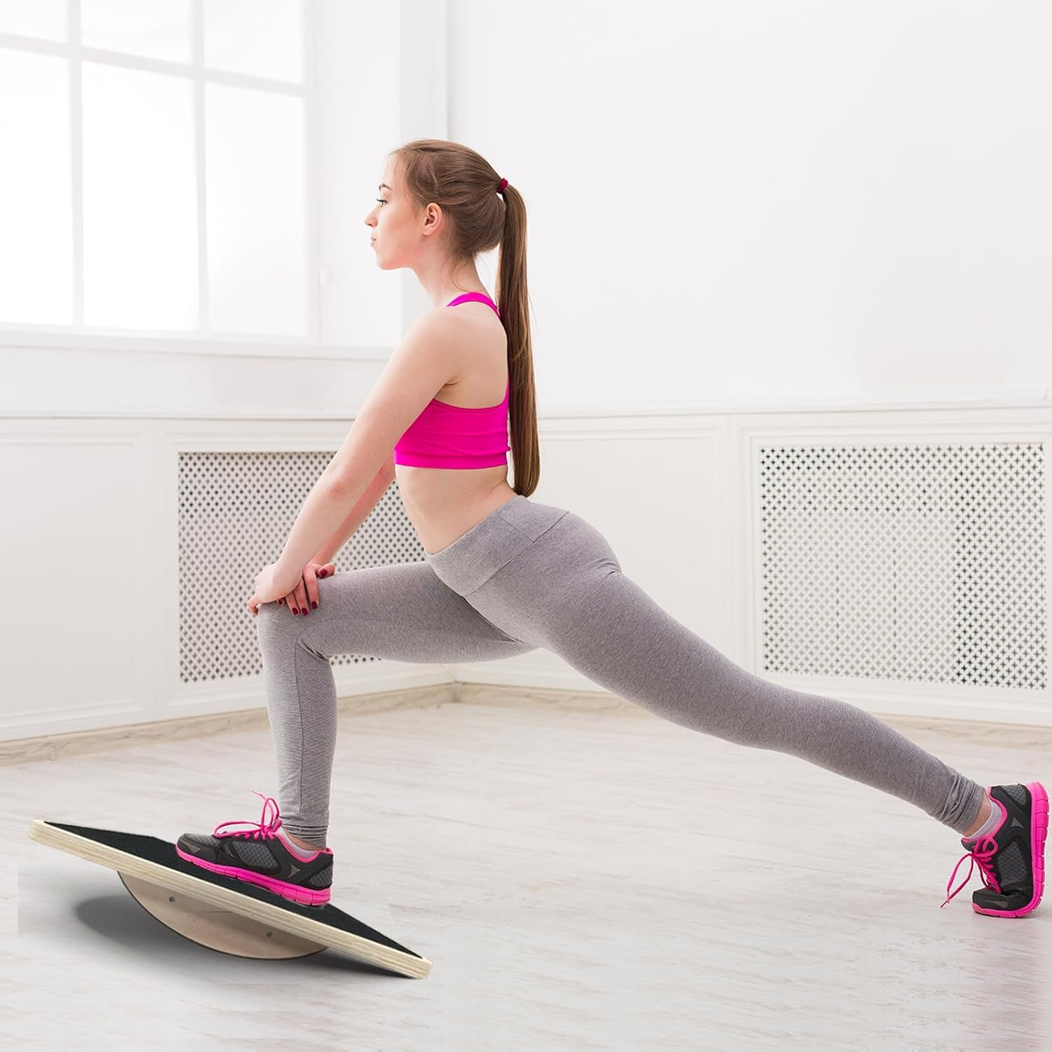 Wobble Board Balance Boards for Adults Anti-Slip Wooden Balance Board for Physical Therapy & Core Strength, Ideal Balance Board for Standing Desk with Ankle Support image number 5