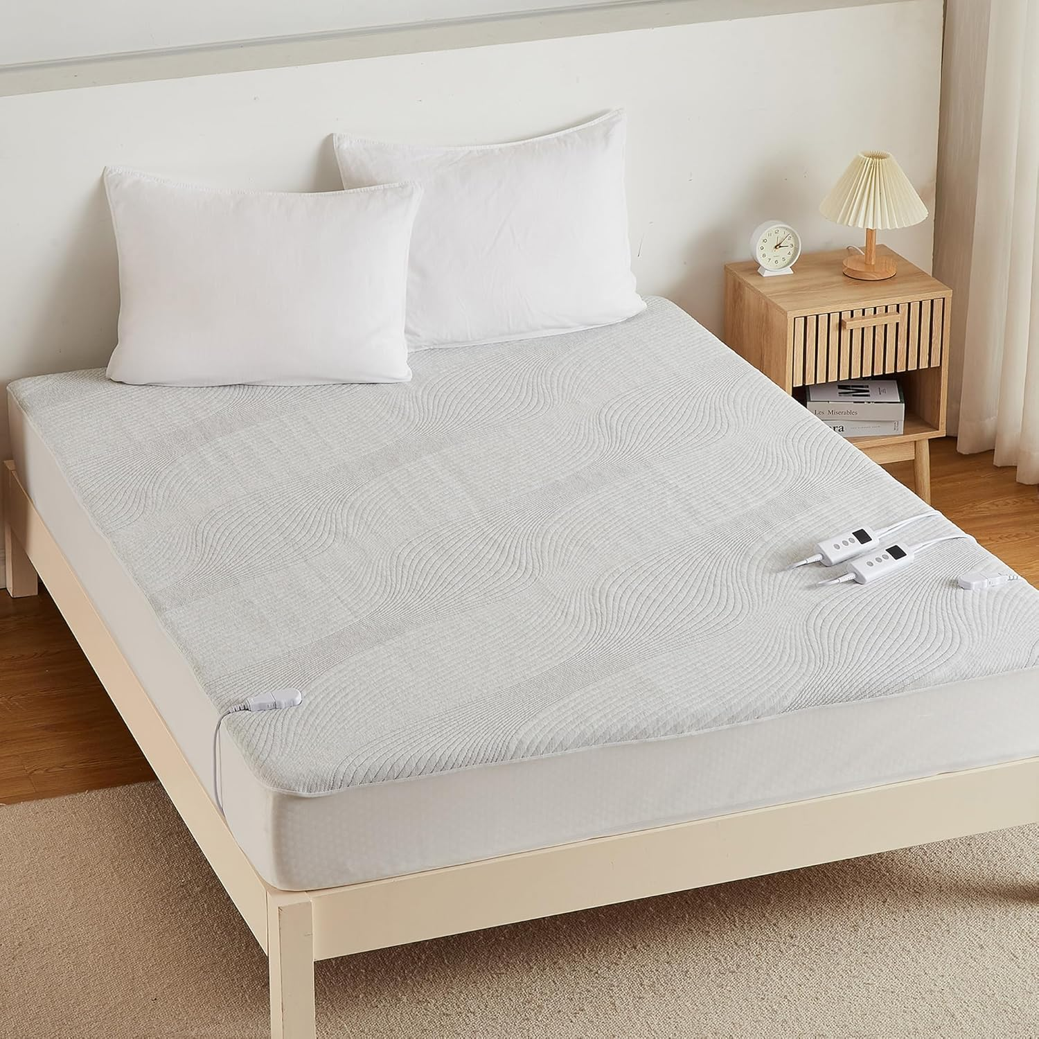 Dual Control Air-Layer Electric Blanket Queen, 150X200Cm Breathable Heated Underblanket with 10 Heat Settings & 9-Hour Auto Off, Washable Fully Fitted Heated Mattress Pad with Overheat Protection image number 6