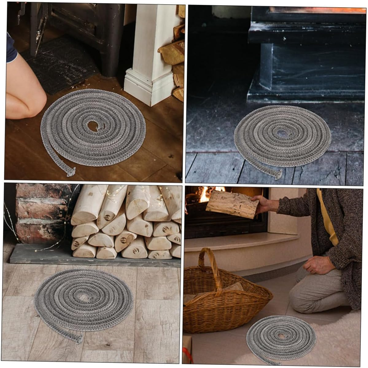 Fiberglass Wood Stove Door Gasket Seal Rope High Temperature Resistant Self-Adhesive Replacement for Fireplaces and Wood Stoves Easy Installation
