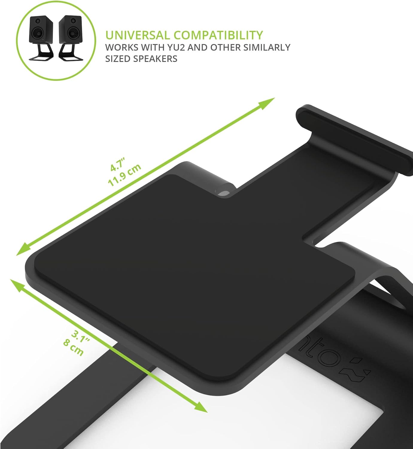 Kanto SE2 Elevated Desktop Speaker Stands for Small Speakers - Black, Pair