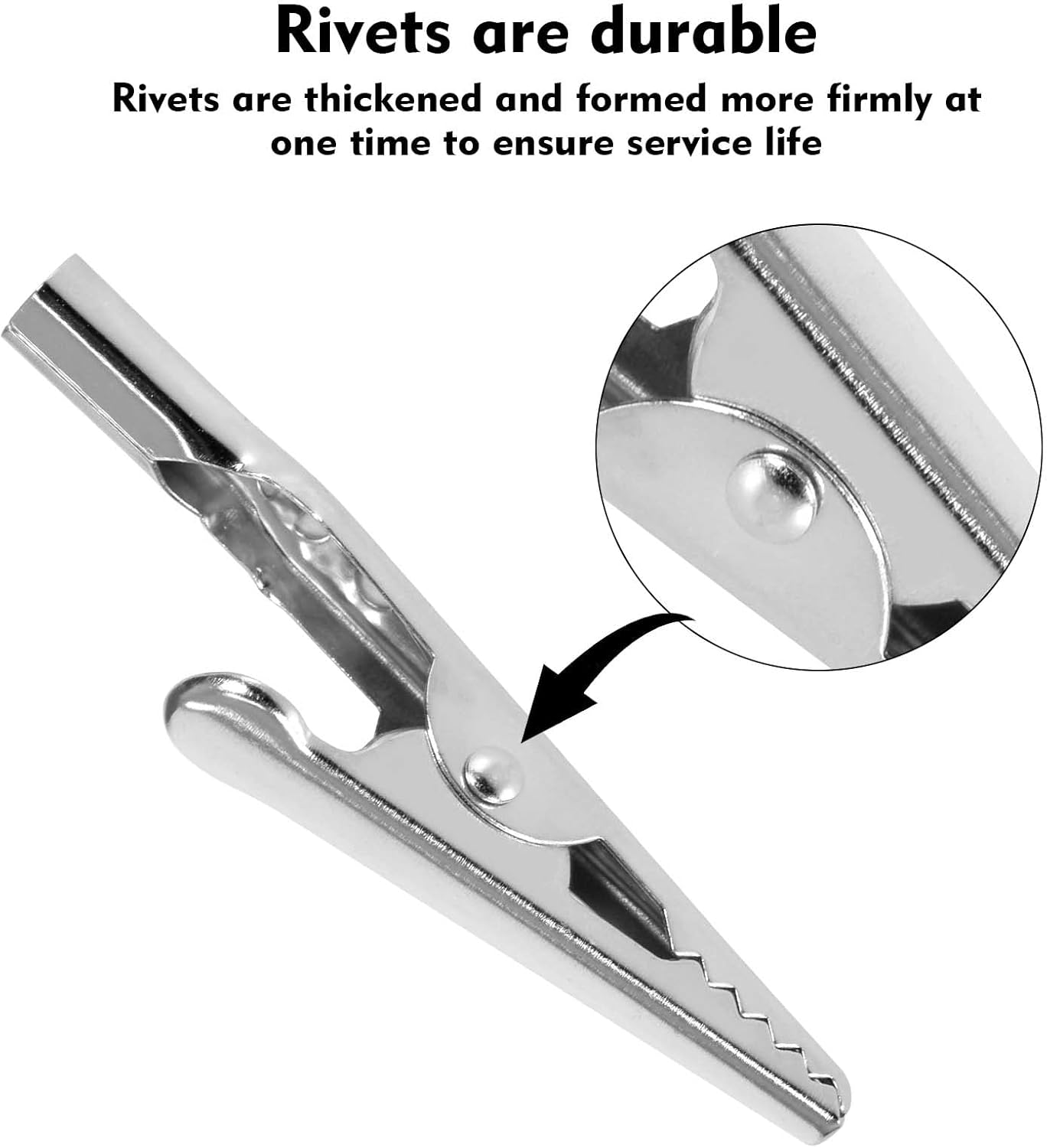 60Pcs Alligator Clips, Electrical Test Cable Crocodile Clips Metal Croc Clip for Laboratory Electric Testing Work, 2" / 50Mm