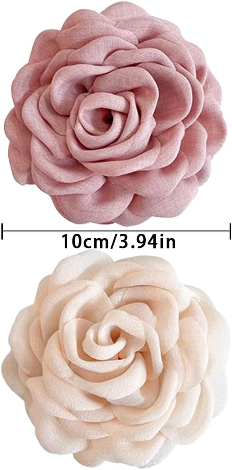 Pack of 2 Flower Hair Clips, Hawaiian Chiffon Pink Flower Hair Clips, Women'S Apricot Hair Clips, Flowers Fabric, Silk, Rose Flower Hair Clip, Claw Clip, Tulle Floral Hair Clips, Hair Clip, Summer image number 3