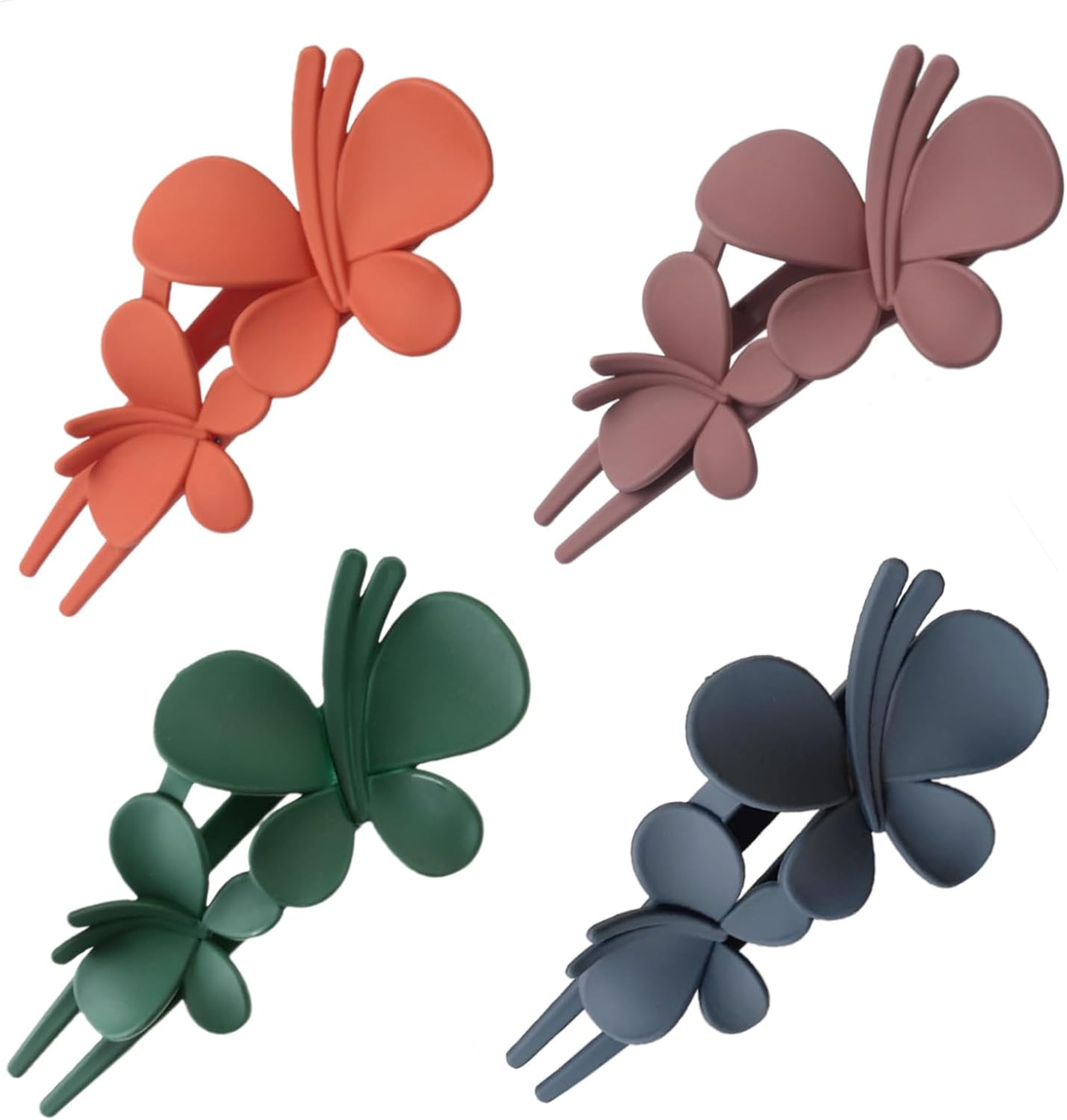 WEIPUER Butterfly Hair Clip Hair Clips Women'S Large Matt Duckbill Hair Clip Crocodile Hair Clip for Women Girls (Pack of 4) image number 6