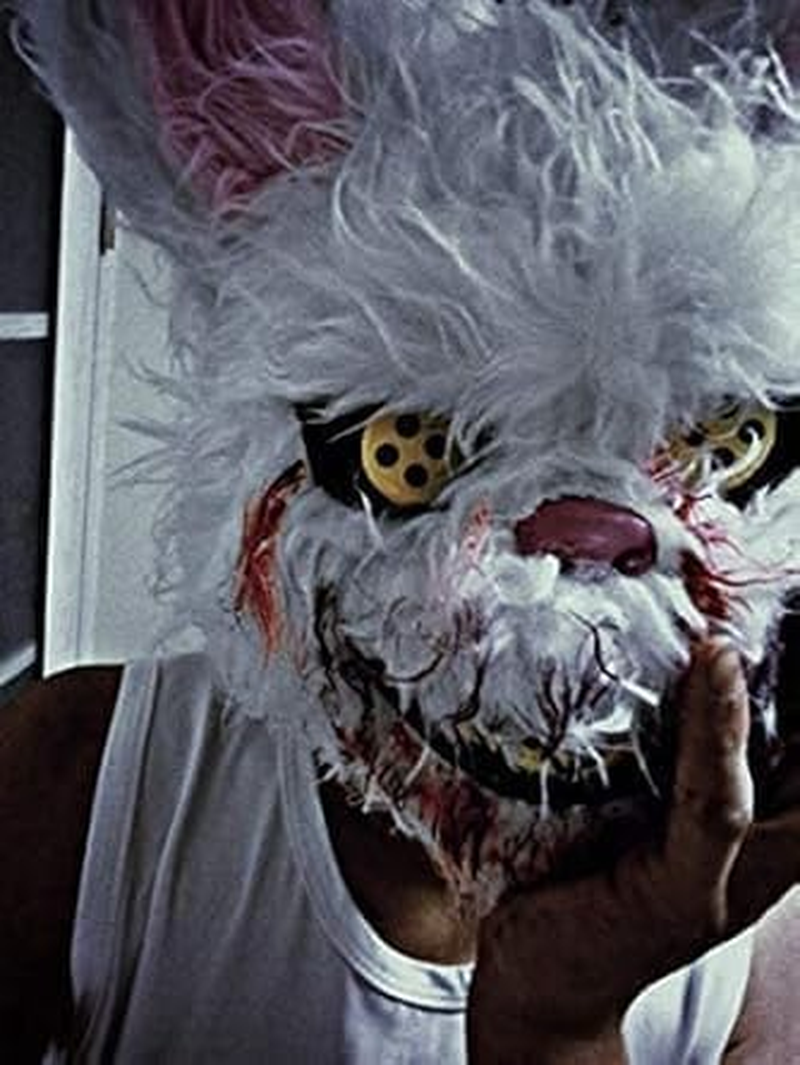 Halloween Scary Mask Bear Rabbit Bunny Mask 1Pcs, Bloody Plush Animal Head Mask, Cosplay Costume Props Halloween Party image number 4