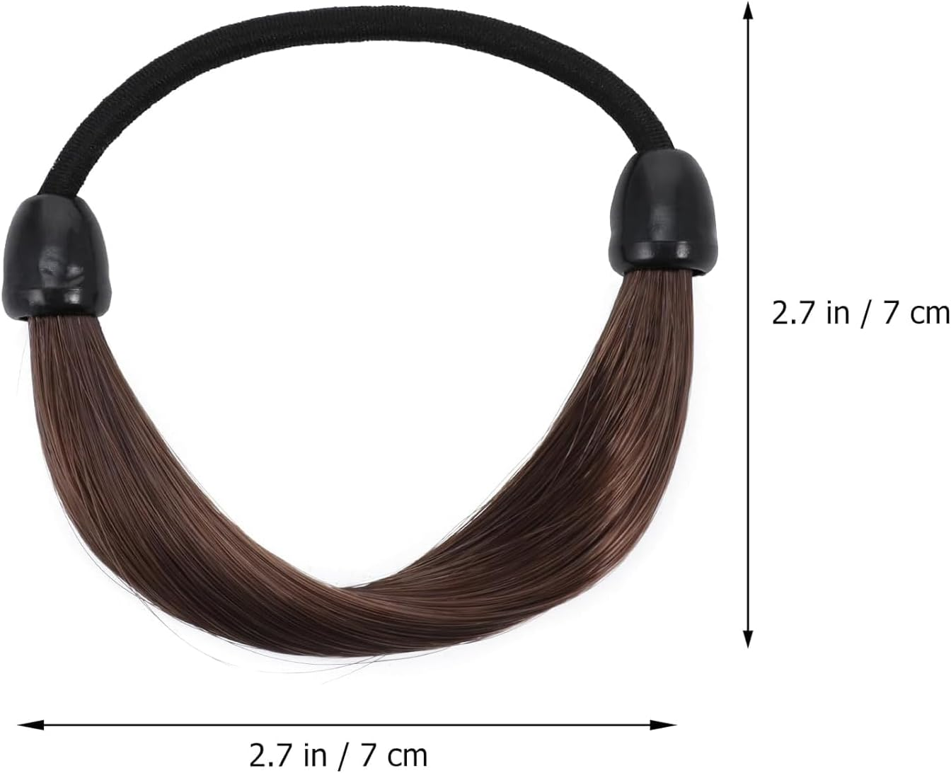Elastic Bands Brown Hair Ties Braided-Wigs, 3 Pcs Wig Hair Ties Synthetic Ponytail Holders, Elastic Wigs Ponytail Holders Realistic Wig Hair Ropes image number 4