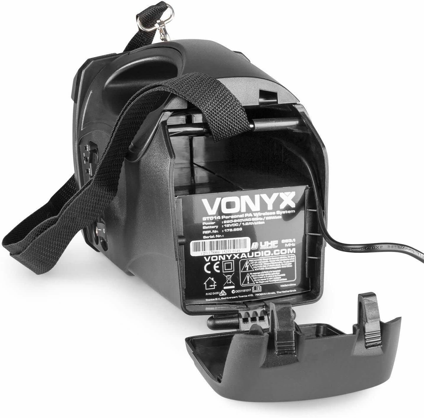 Vonyx ST014 Handheld Portable PA System - Wireless Bluetooth Handheld PA Speaker with Microphone, Rechargeable Battery, USB/SD, 50W Power - Compact & Lightweight for Events & Parties