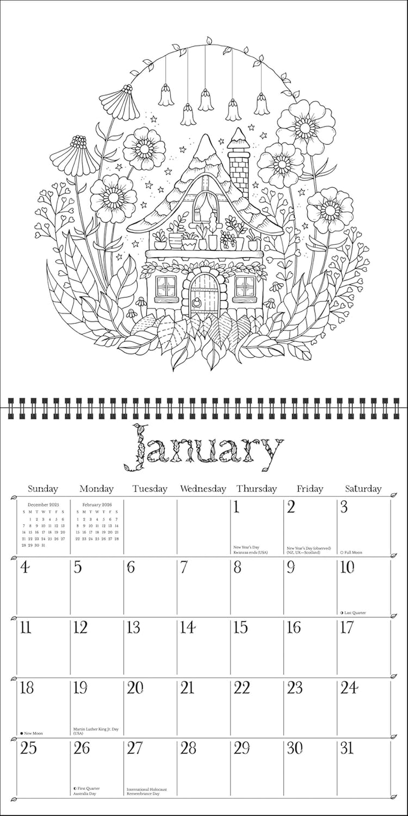 Johanna Basford'S 2026 Coloring Wall Calendar image number 1