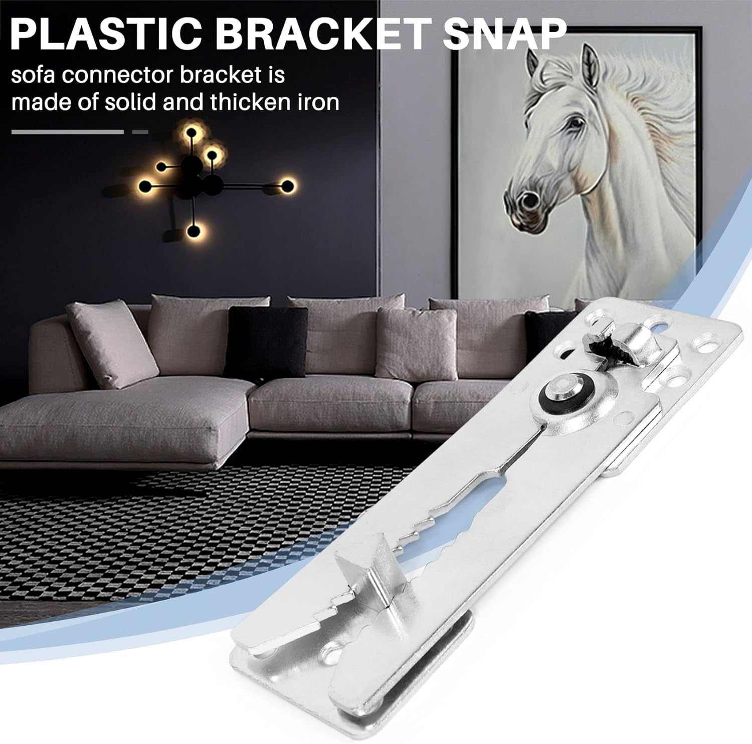 Bopfimer 2 Packs of Sectional Sofa Connector, Metal Sectional Sofa Furniture Connector Sectional Connectors for Sliding Sofa image number 2