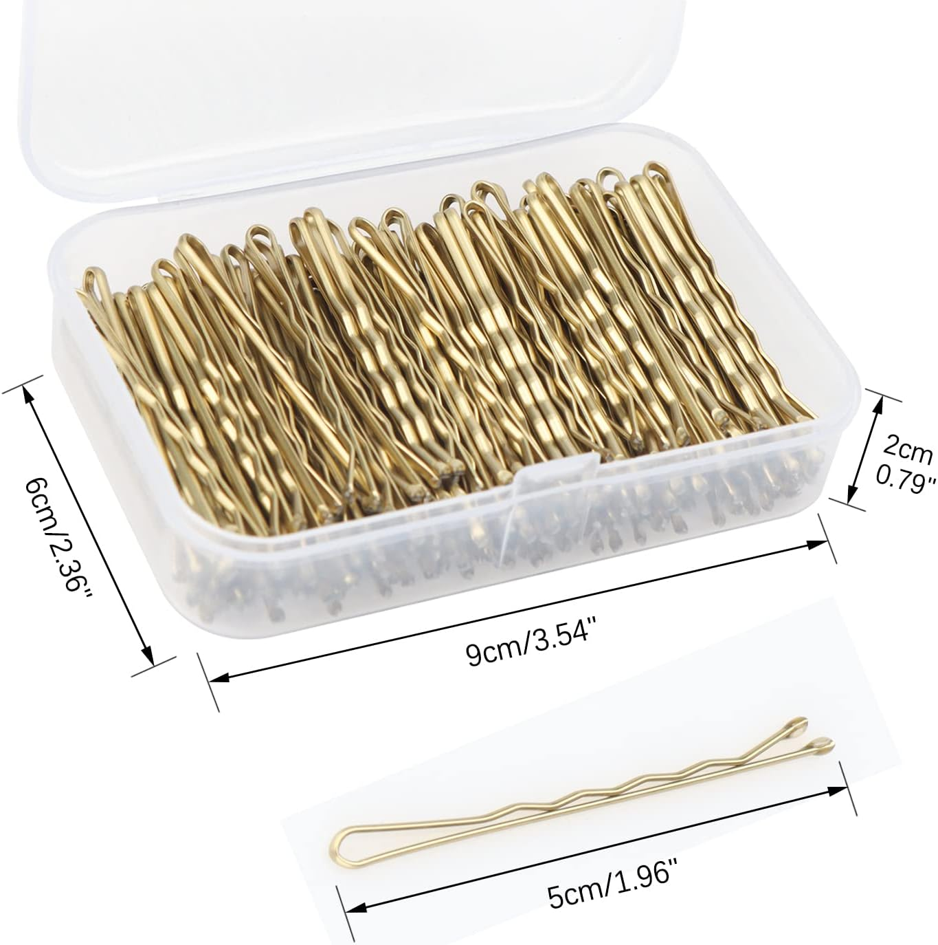 150 Pieces Bobby Pins, Hair Clips Hair Grips Kirby Grips for Women Hair Styling Pins with Storage Box (Blonde) image number 6