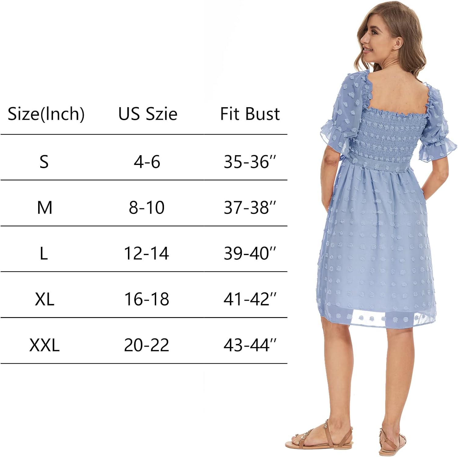 Boho Flutter Short Sleeve V-Neck Maternity Midi Dress for Baby Shower/Photoshoot/Holiday，Swiss Dot Maternity Dress image number 3