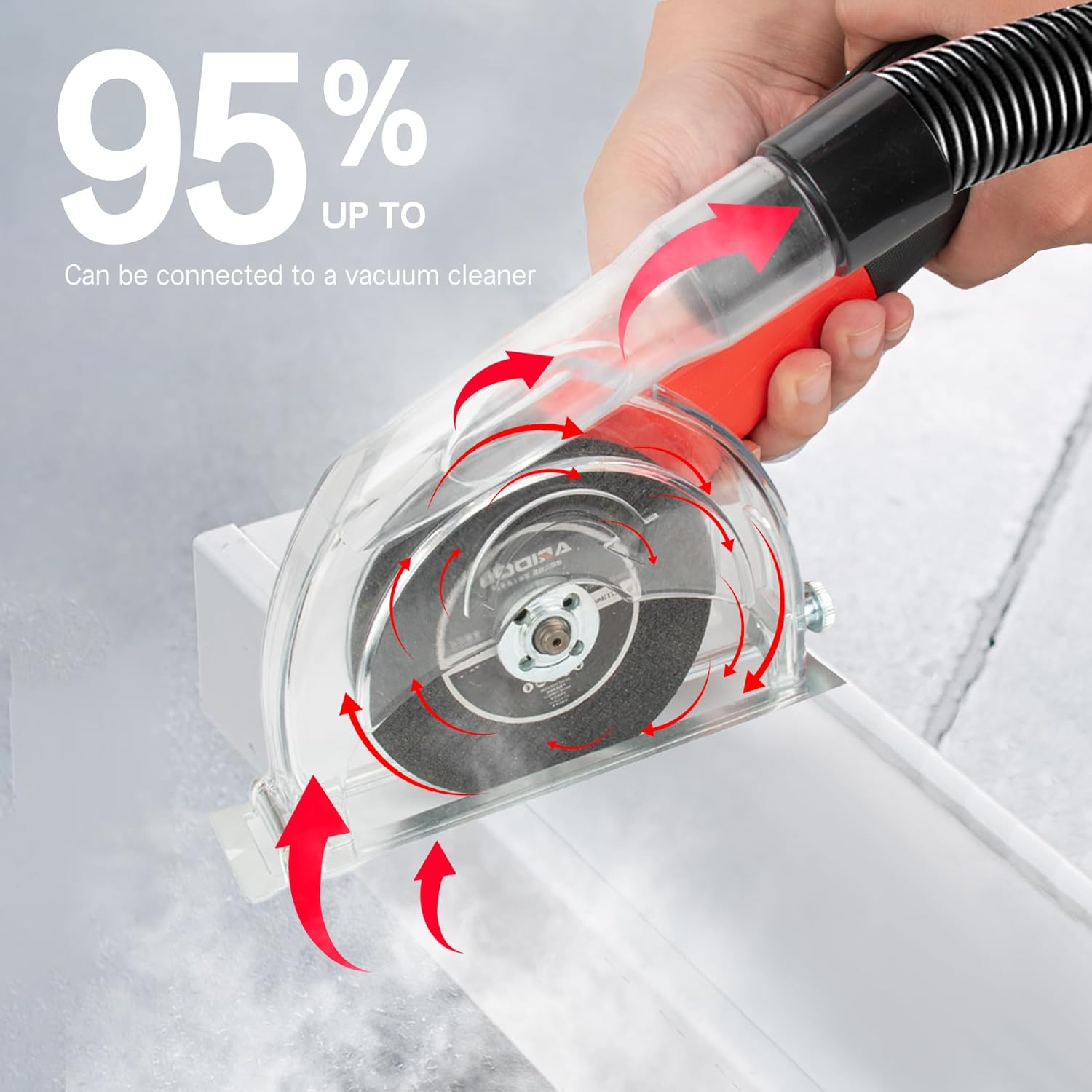 NUHFUFA 4-1/2" to 5" Angle Grinder Dust Shroud, Clear Dust Extraction Cutting Guard for 3"/4"/5" Saw Blades, Hand Grinding Cutting Wheels Cover for Home, Engineering image number 6