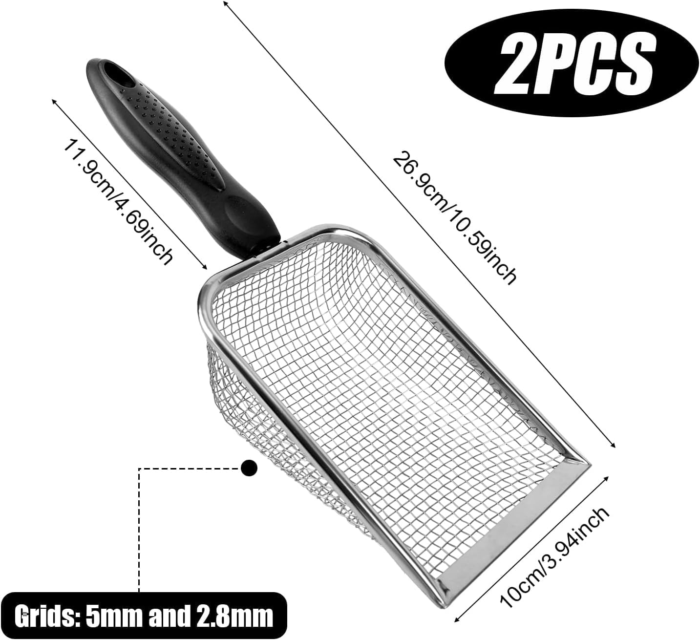 2 Pieces Gardening Soil Sieves - Sand and Compost Sifters for Removing Dirt and Rocks, with Ergonomic Handle, Planting Tool Accessories Supplies image number 6