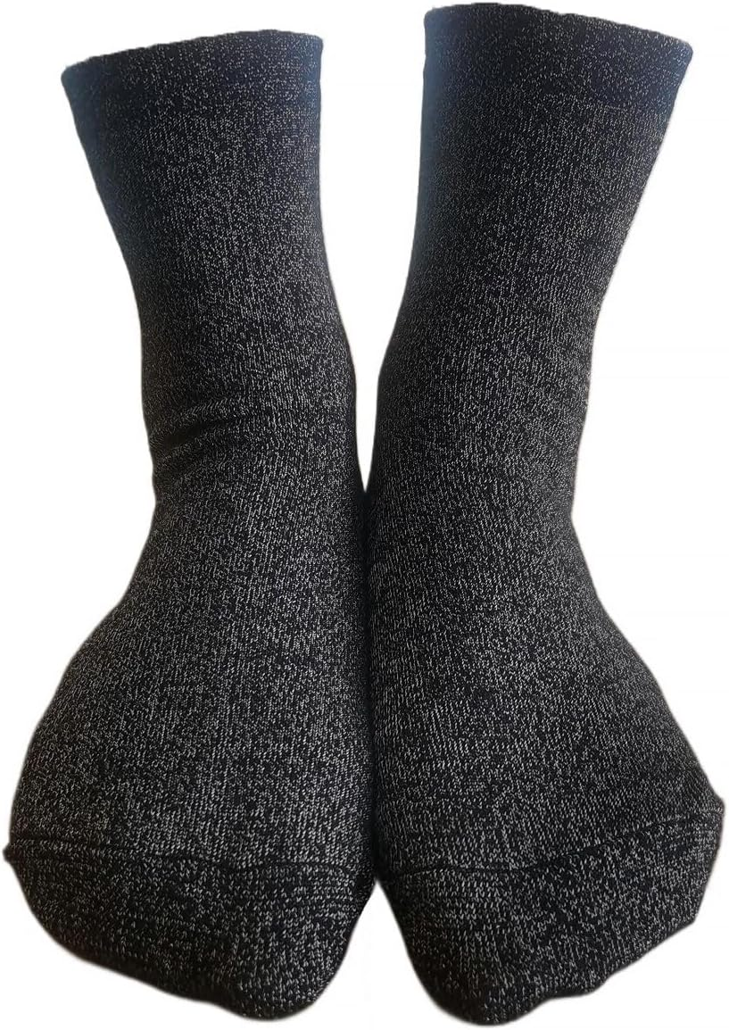 Grounding Socks, Conductive Silver Fiber Crew Socks for Women Men, Earth Connected Socks for Grounding Mat, Sheets, Shoes