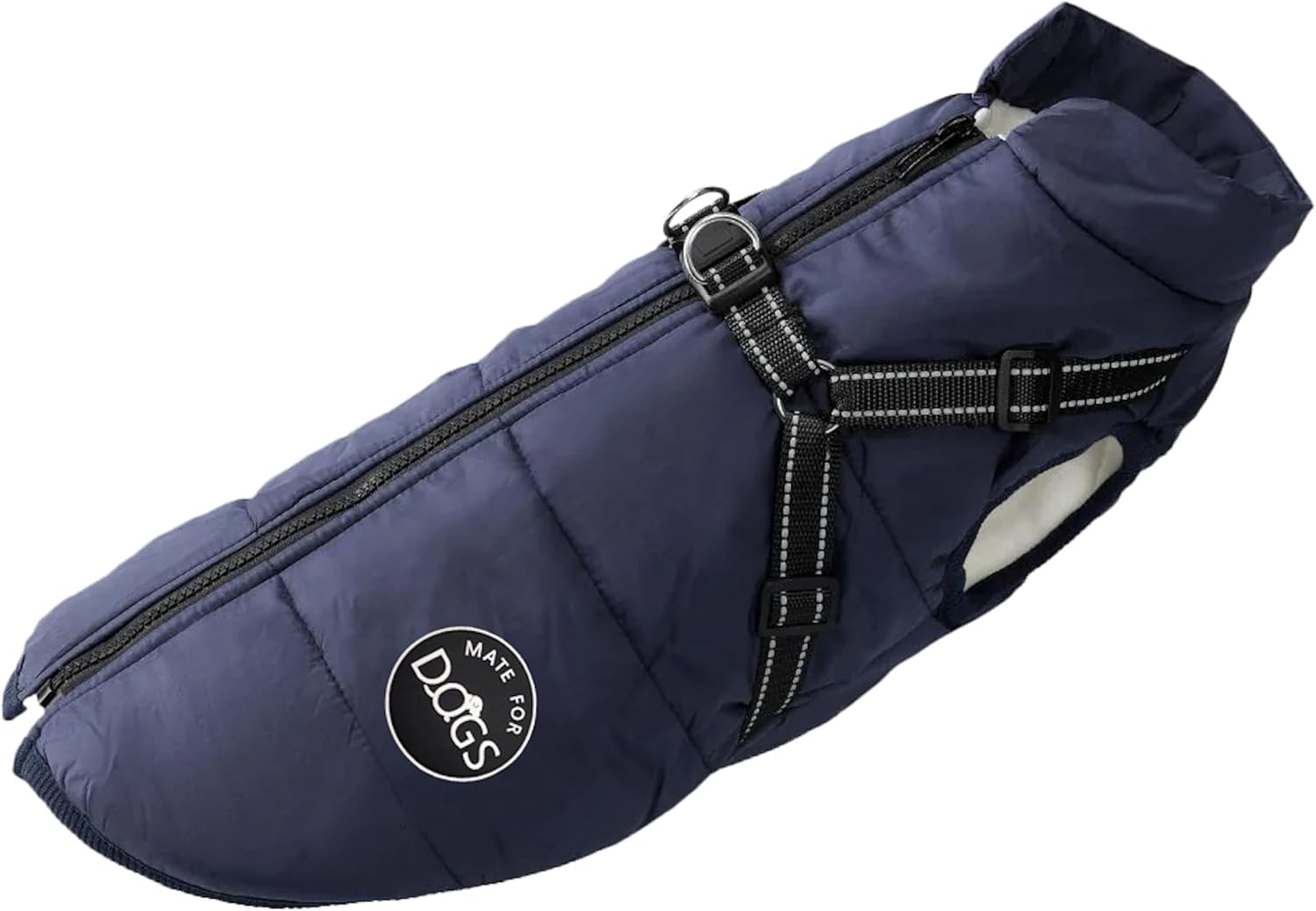 MATE for DOGS&reg; Dog Jacket Winter Vest Jackets Dog Coat Dog Jumper Pet Vest with Chest Harness Strap Lined (L, Blue)