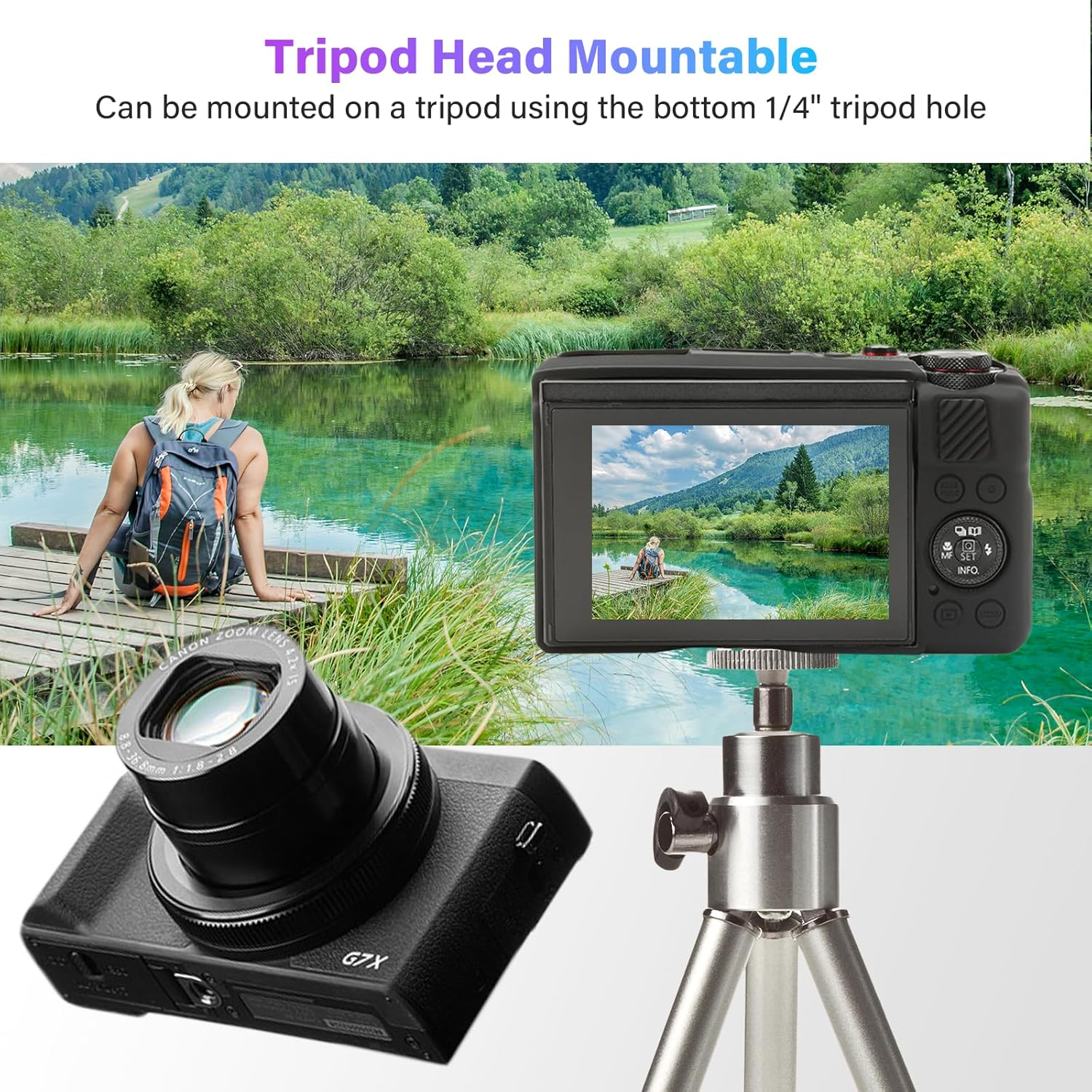 TYUANDOUER G7X II Camera Case & LCD Screen Protector Accessories Kit, Soft Silicone Case for Canon Powershot G7X Mark II Camera, Lightweight Skin Body Protective Rubber Cover for G7XII G7X2 - Black