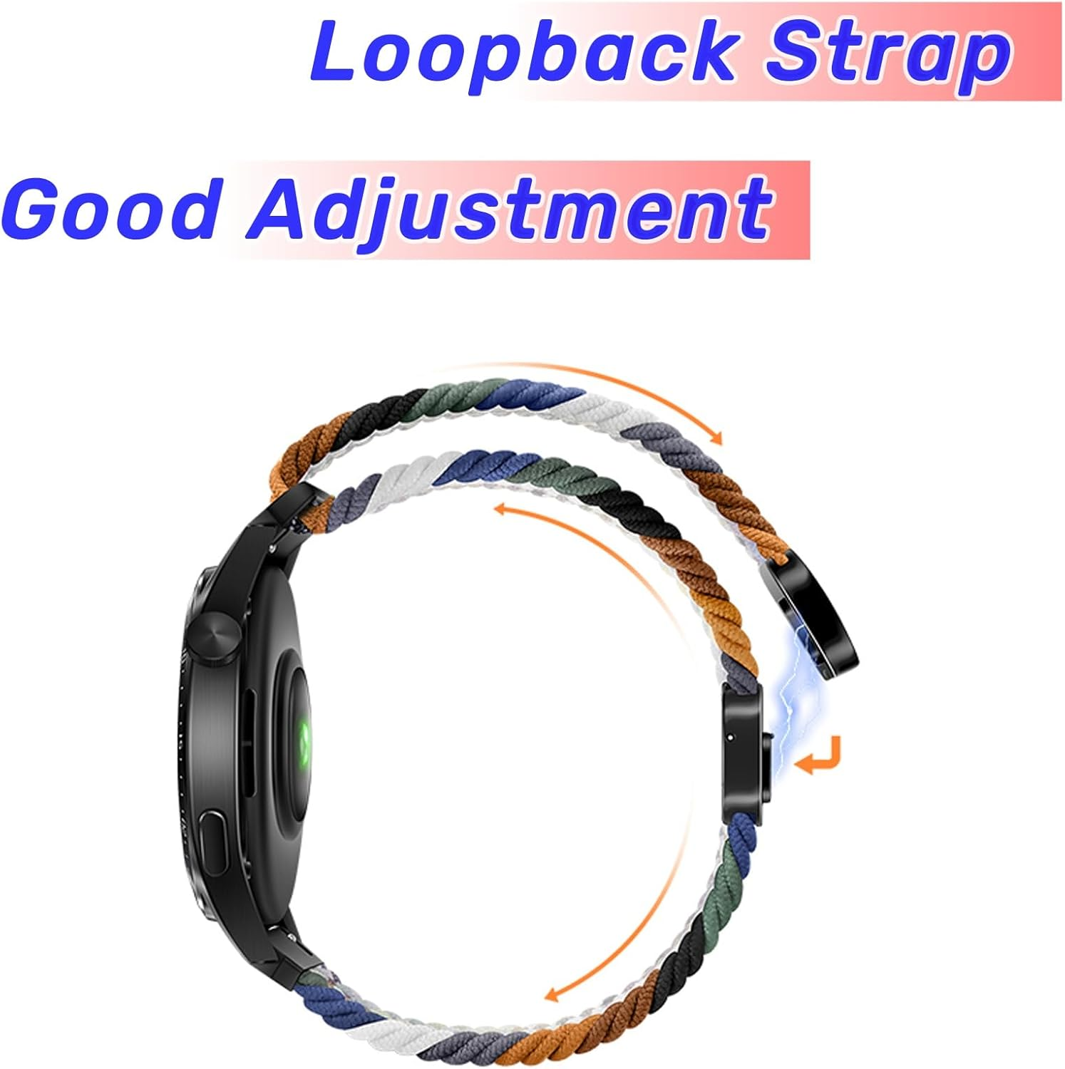 Watch Strap Compatible with Huawei GT5/GT4/GT3/GT2 46Mm, Magnetic Sport Straps Compatible with Garmins Vivoactive 4/Amazfits GTR 5/4/3 47Mm, Nylon Watch Band 22Mm for Redmi Watch 5