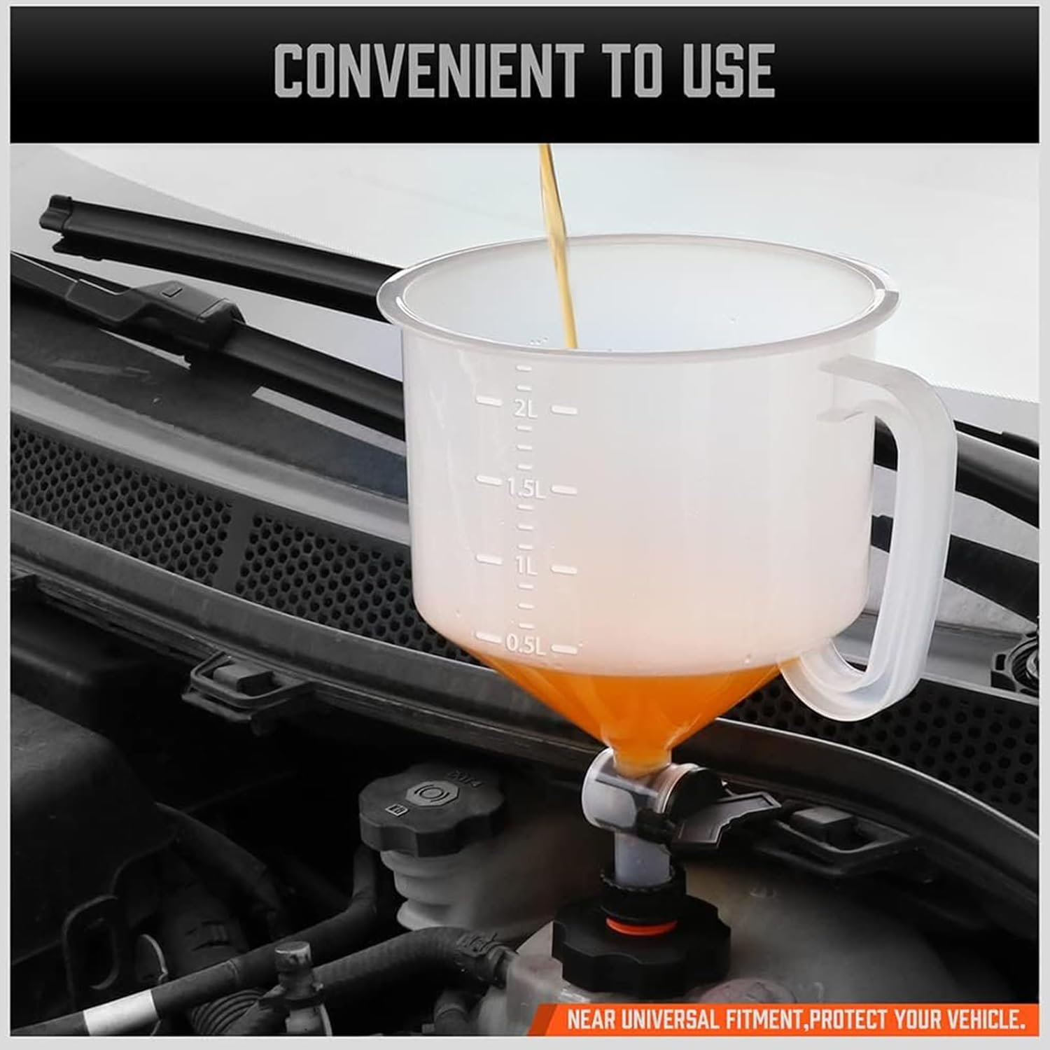 No-Spill Coolant Funnel Kit, with Valve Switch and Handle, Radiator Bleeder Funnel Kit, Car Coolant Refill Tool, Universal Fitment Applicable to Any Vehicle (15 Pcs) image number 1