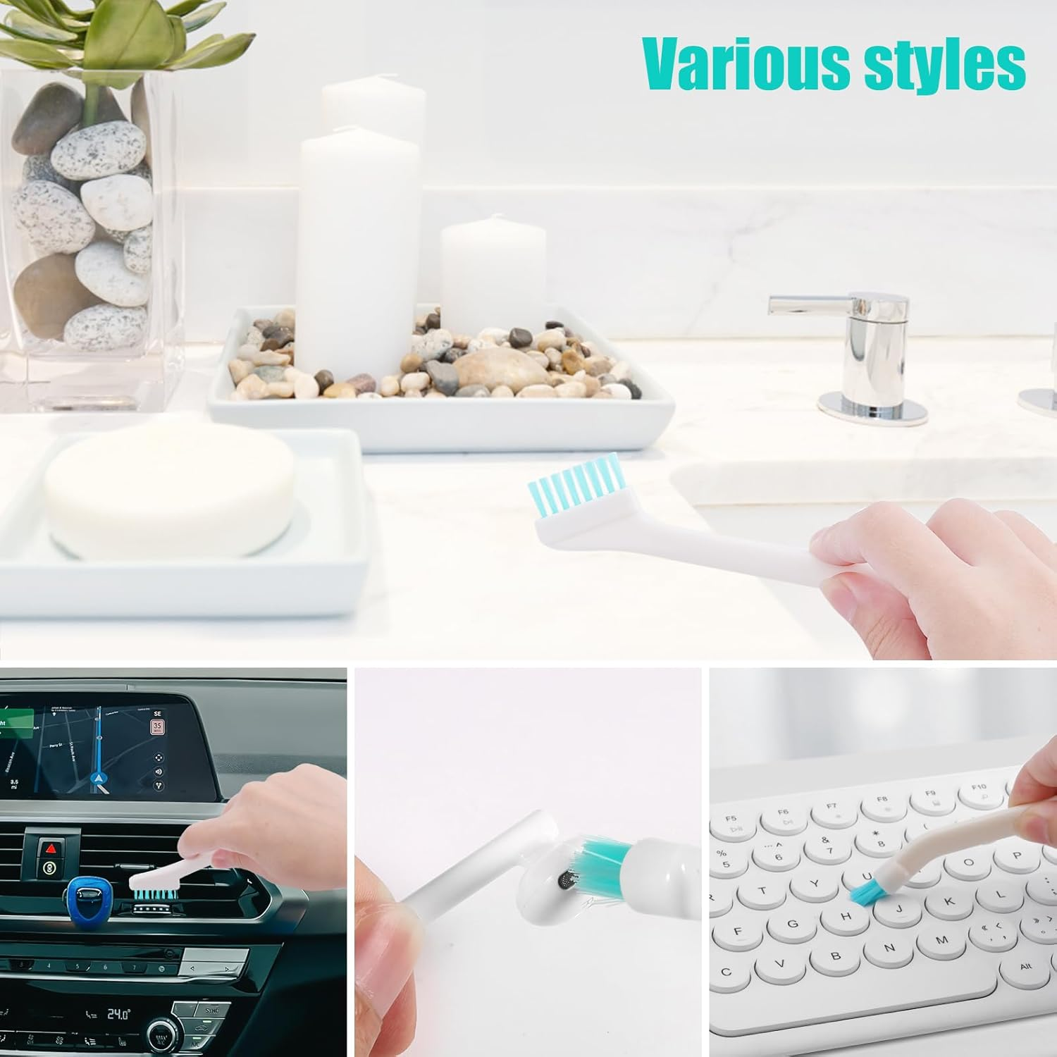 8Pcs Humidifier Cleaning Tools, Crevice Cleaning Brushes Tool Tiny Cleaning Brush Mini Cleaning Brush Detail Tiny Scrub Cleaner Brush Small Cleaning Brushes for Tight Spaces image number 6