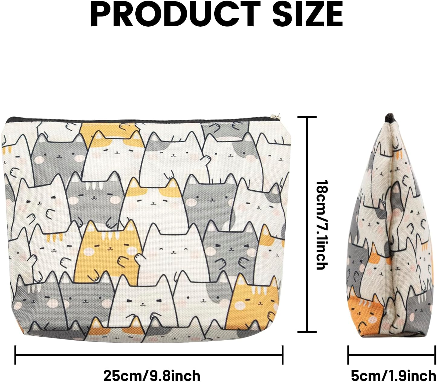 LJCZKA Cute Cat Makeup Bags Portable,Small Travel Cosmetic Bag Storage Organiser Toiletry Bag Zipper Pouch,Cat Gifts for Women/Girls/Cat Lovers, Multicolor, Fashion image number 5