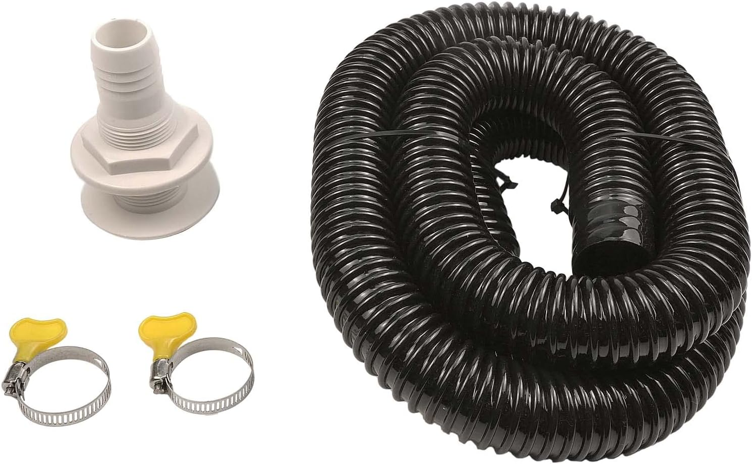 Bilge Pump Installation Kit with 1-1/8-Inch Dia Plumbing Kit - 6 FT Premium Quality Kink-Free Flexible PVC Hose, 2 Hose Clamps and Thru-Hull Fitting Included image number 3