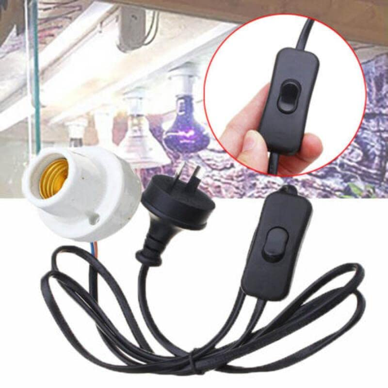 AIMALL E27 300W Ceramic Heat Lamp Light Holder Socket with 1.5M Switch Cord, UV UVB Infrared Reptile Basking Lamp Clip for Tortoises, Lizards, Frogs, and Reptile Pets image number 3