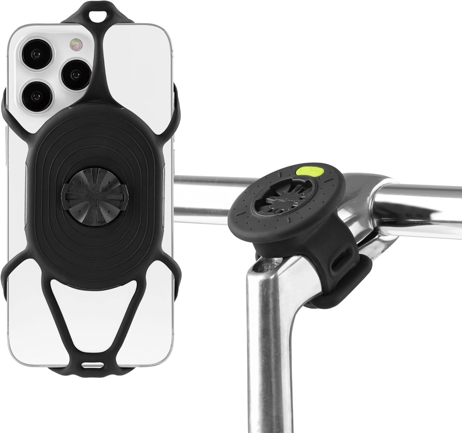 Bone Bicycle Phone Holder 360&deg; Rotatable 2Nd Gen. Cycling Computer Mount Set Shock Absorption for 2.2-4.7Cm Stem Compatible with 4.7-7.2" Mobile Phone Iphone Samsung Sony - Bike Tie Connect Kit 2 image number 1